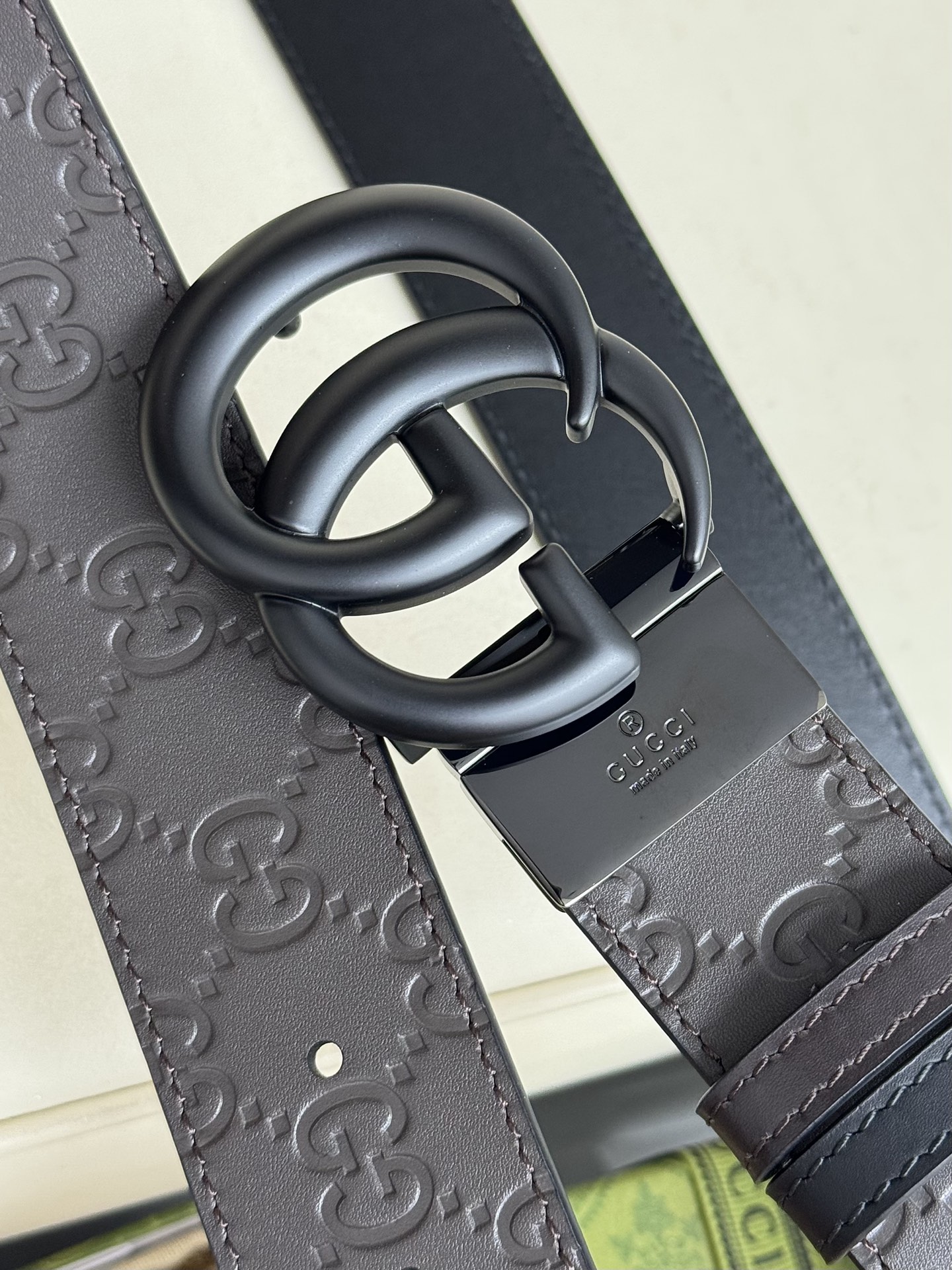 
Gucci，原厂精密电渡扣头，意大利原厂皮，宽3.8cm，代购级。