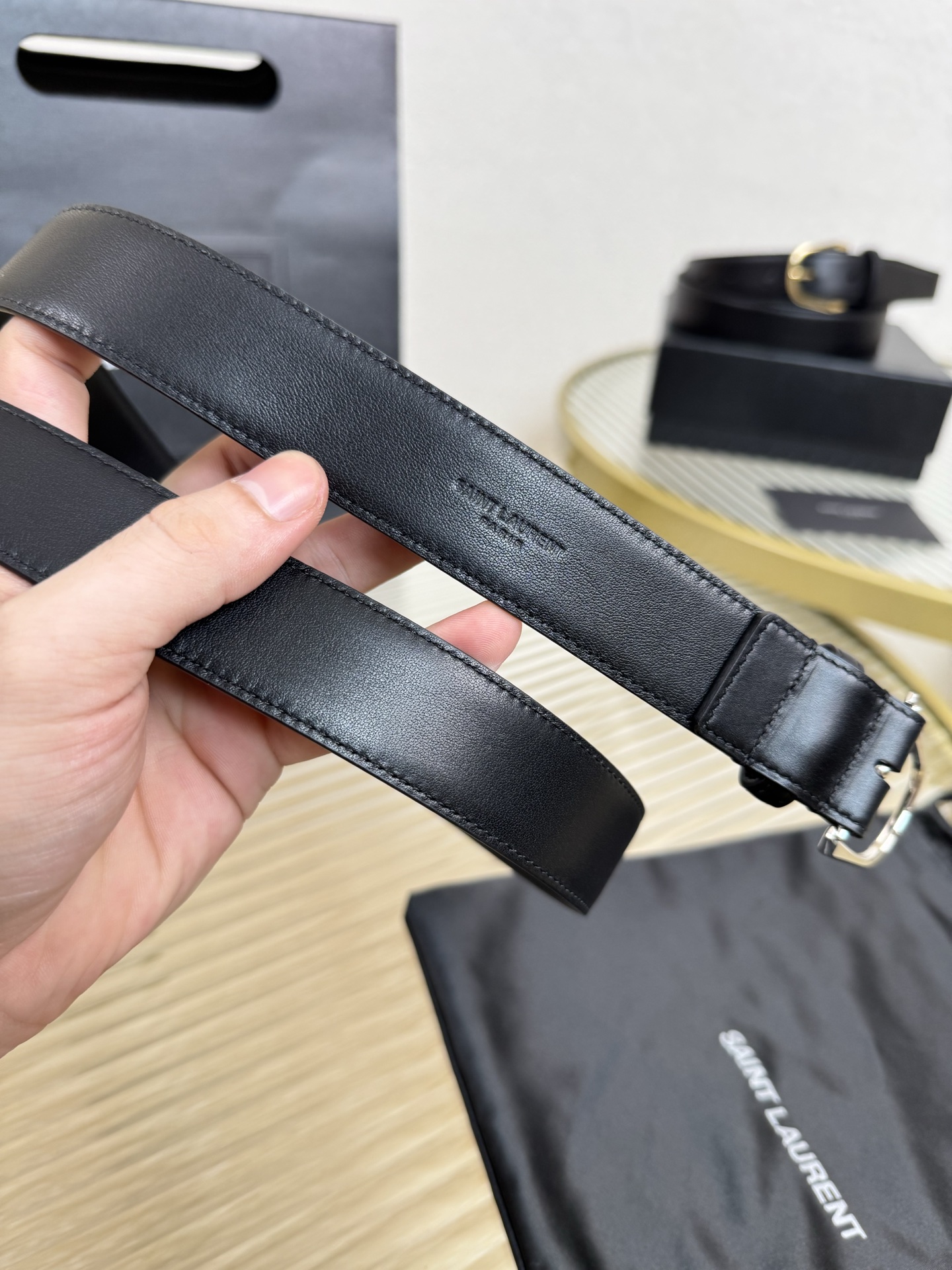 2025 开春秀款Saint Laurent 圣罗兰女士腰带皮带 原厂真金电渡扣头，意大利原厂皮，宽3.
