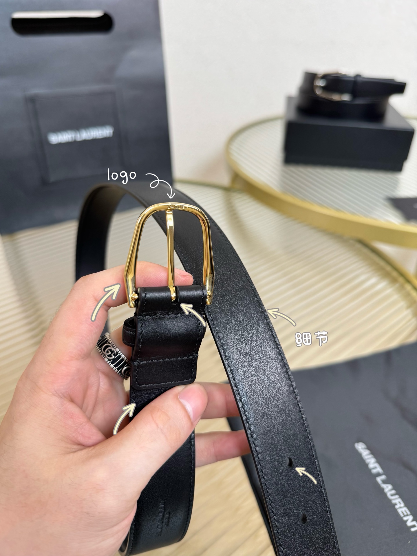 2025 开春秀款Saint Laurent 圣罗兰女士腰带皮带 原厂真金电渡扣头，意大利原厂皮，宽3.