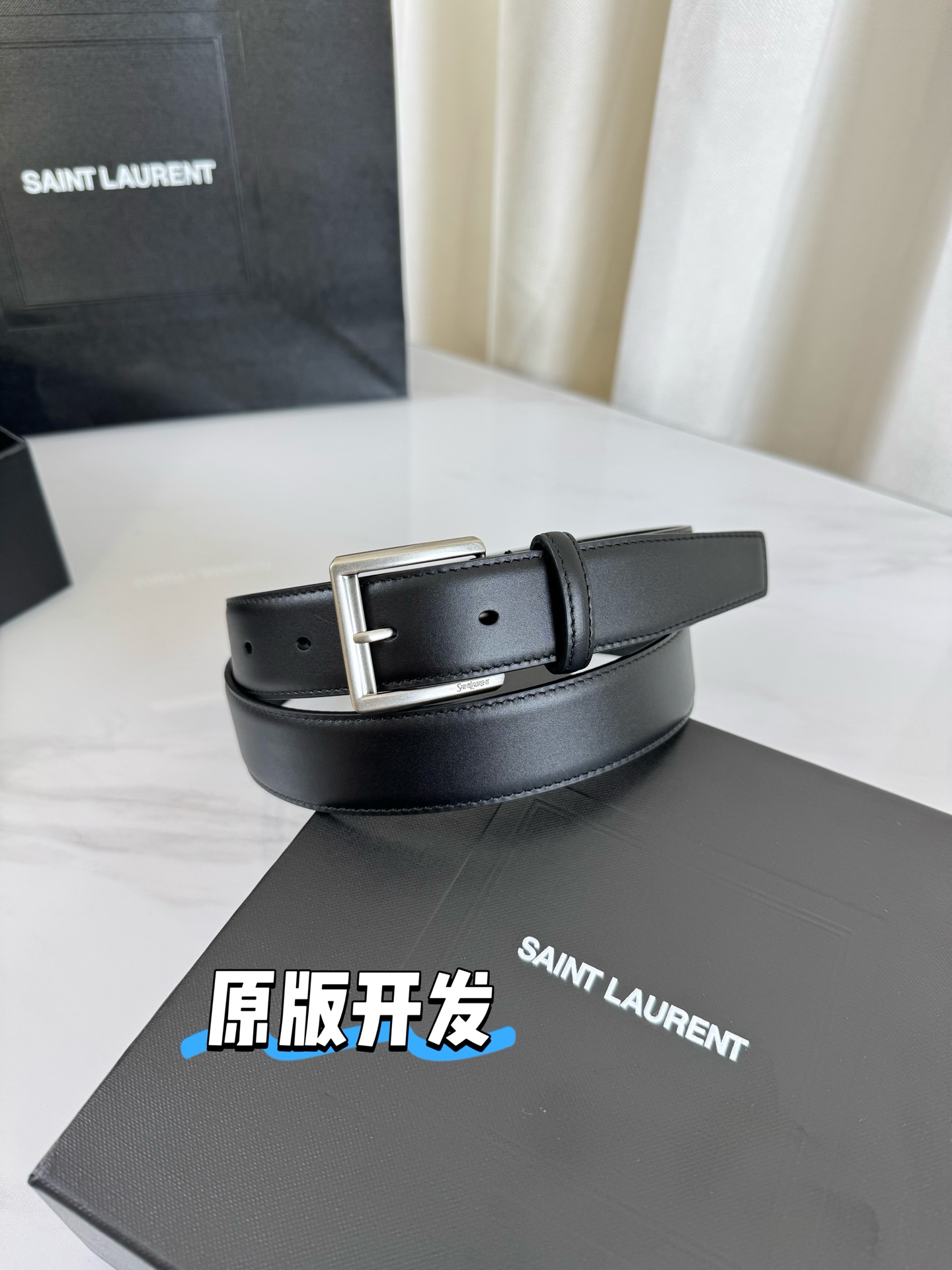 2025 开春秀款Saint Laurent 圣罗兰女士腰带皮带 原厂真金电渡扣头，意大利原厂皮，宽3.