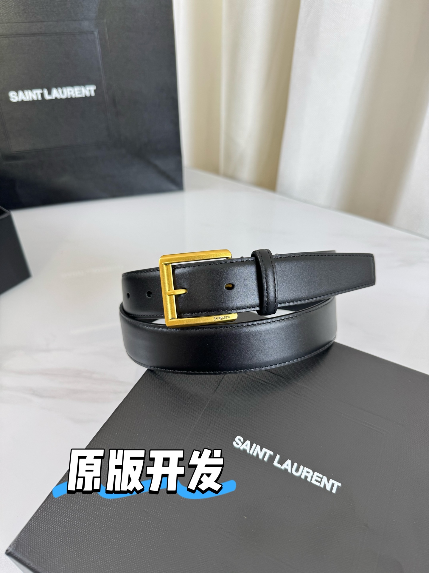 2025 开春秀款Saint Laurent 圣罗兰女士腰带皮带 原厂真金电渡扣头，意大利原厂皮，宽3.