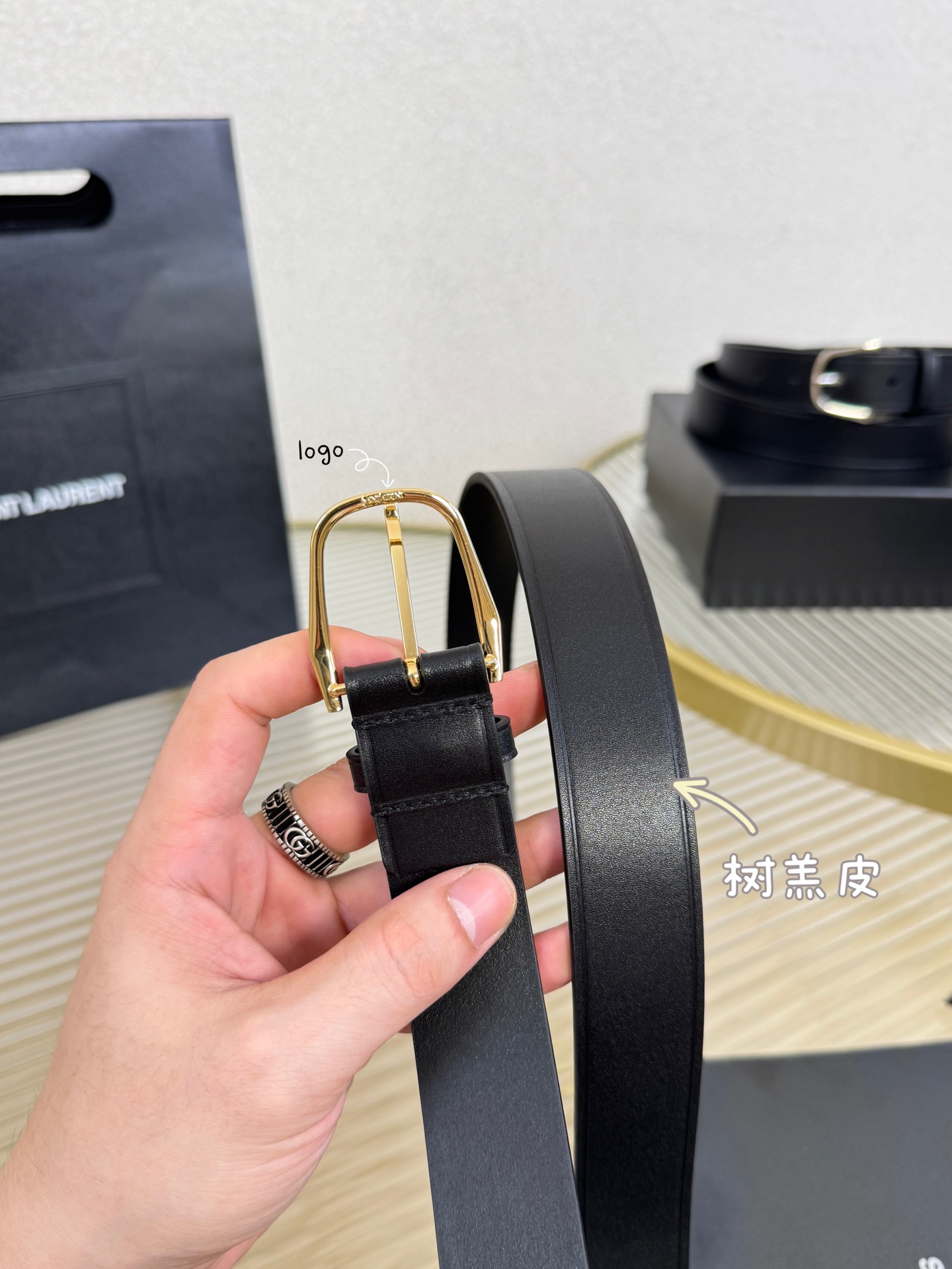 2025 开春秀款Saint Laurent 圣罗兰女士腰带皮带 原厂真金电渡扣头，意大利原厂皮，宽3.