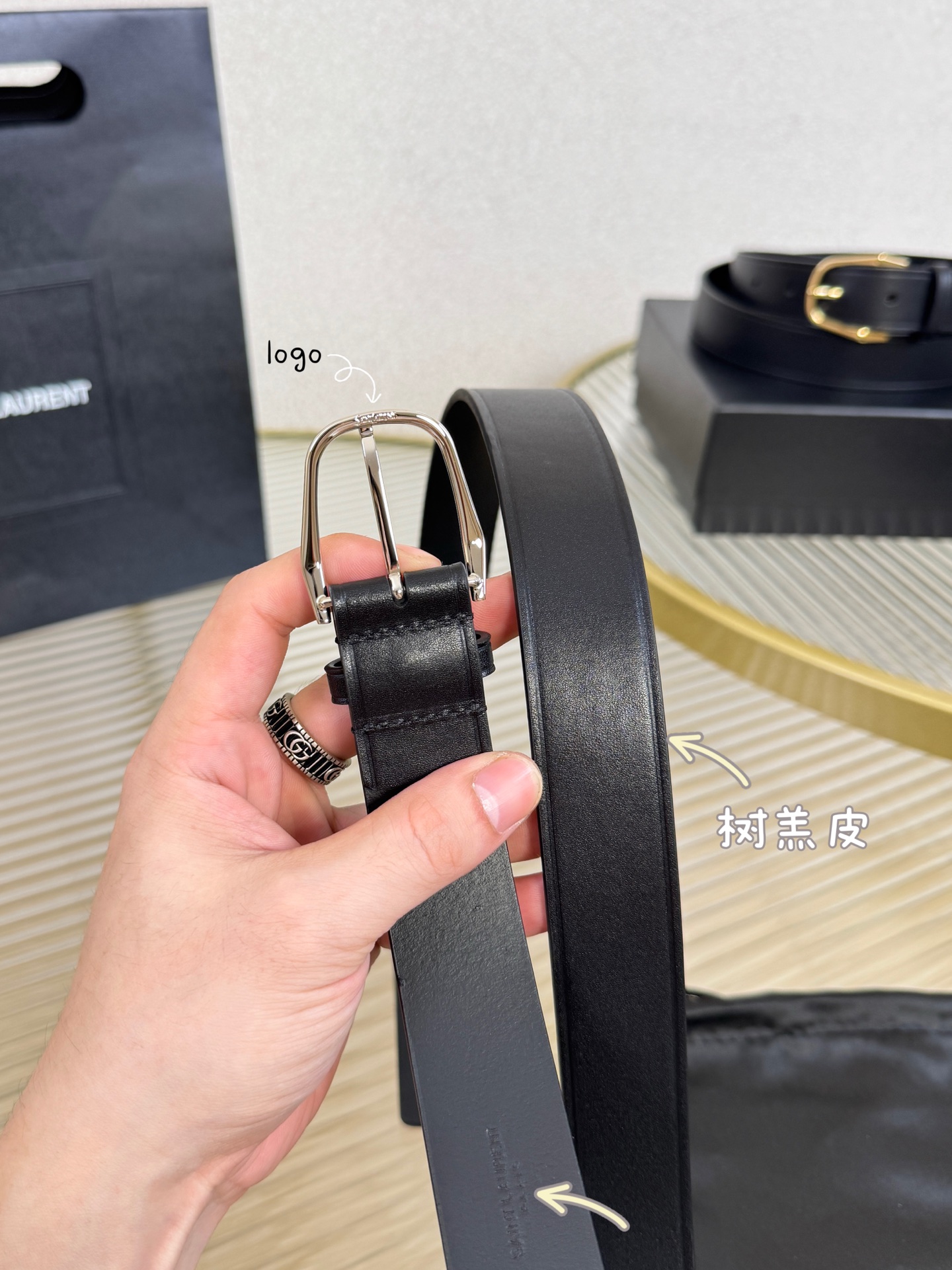 2025 开春秀款Saint Laurent 圣罗兰女士腰带皮带 原厂真金电渡扣头，意大利原厂皮，宽3.