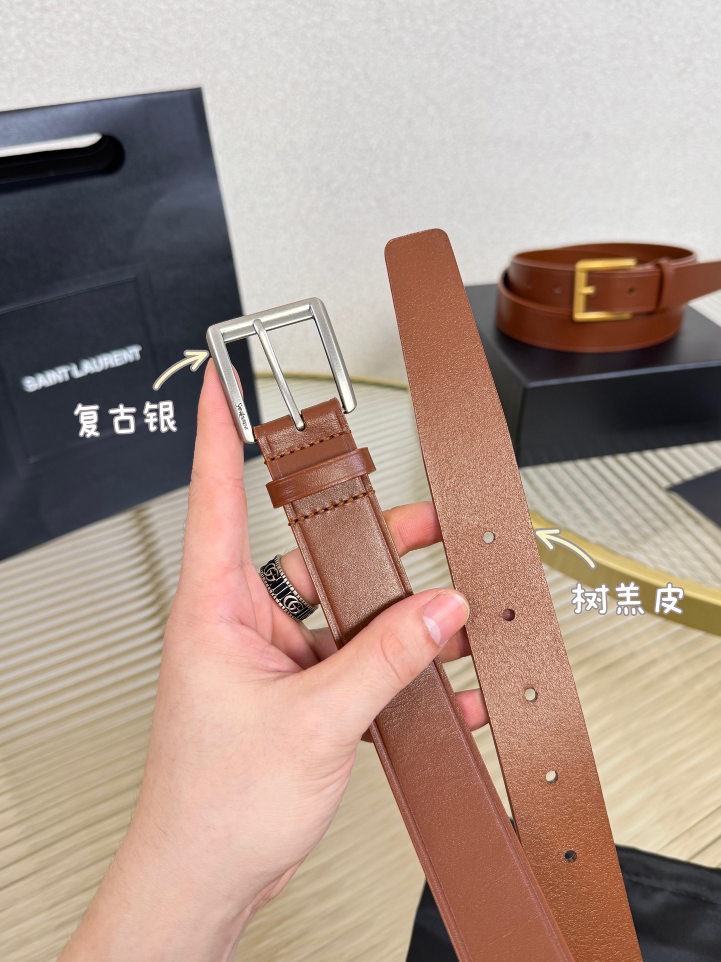 2025 开春秀款Saint Laurent 圣罗兰女士腰带皮带 原厂真金电渡扣头，意大利原厂皮，宽3.