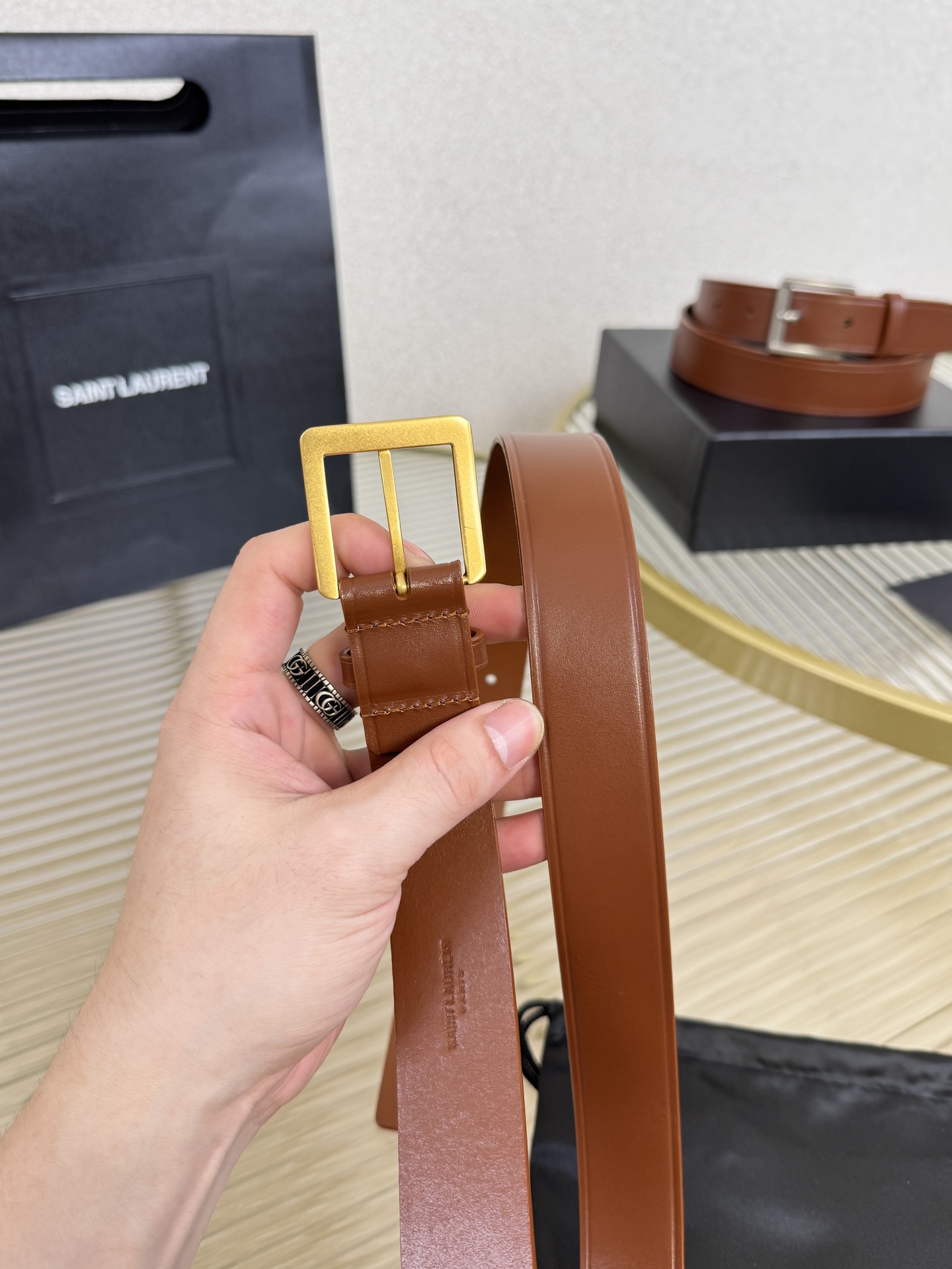 2025 开春秀款Saint Laurent 圣罗兰女士腰带皮带 原厂真金电渡扣头，意大利原厂皮，宽3.0cm，代购级。🅿️170