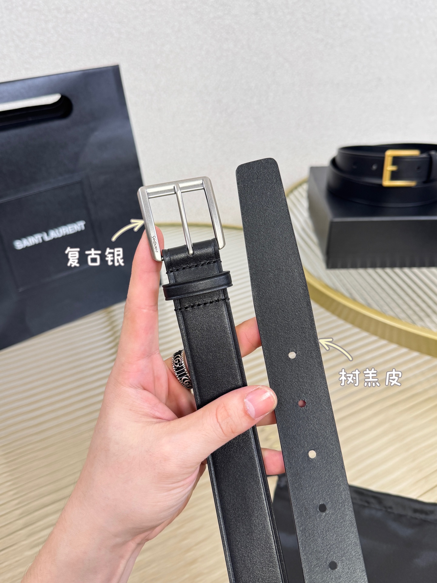 2025 开春秀款Saint Laurent 圣罗兰女士腰带皮带 原厂真金电渡扣头，意大利原厂皮，宽3.0cm，代购级。🅿️170