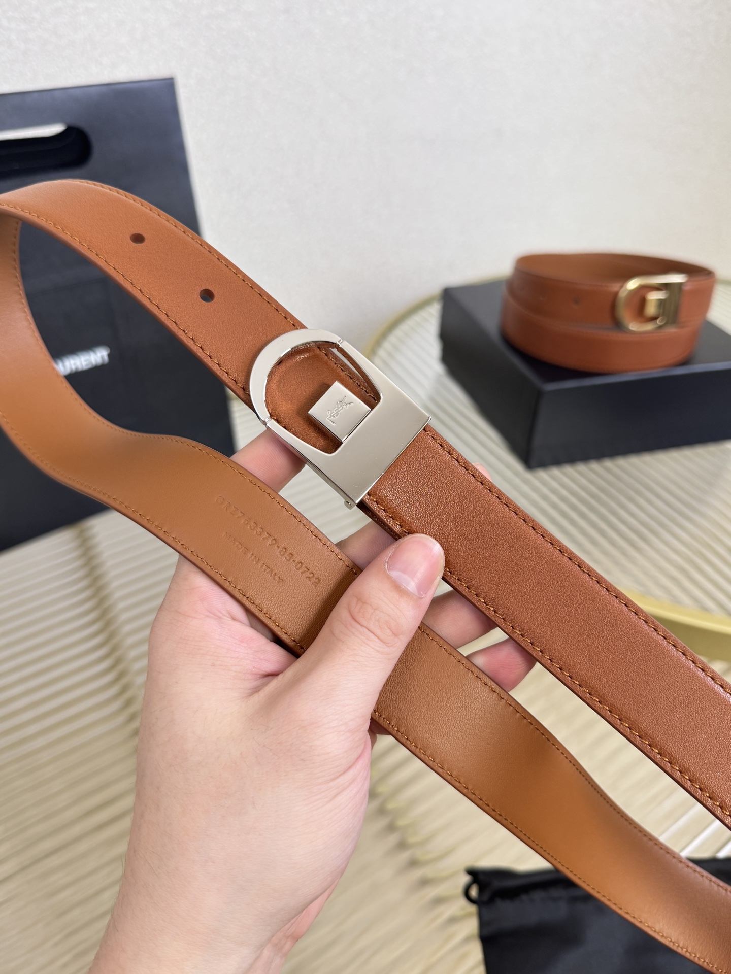 2025 开春秀款Saint Laurent 圣罗兰女士腰带皮带 原厂真金电渡扣头，意大利原厂皮，宽3.