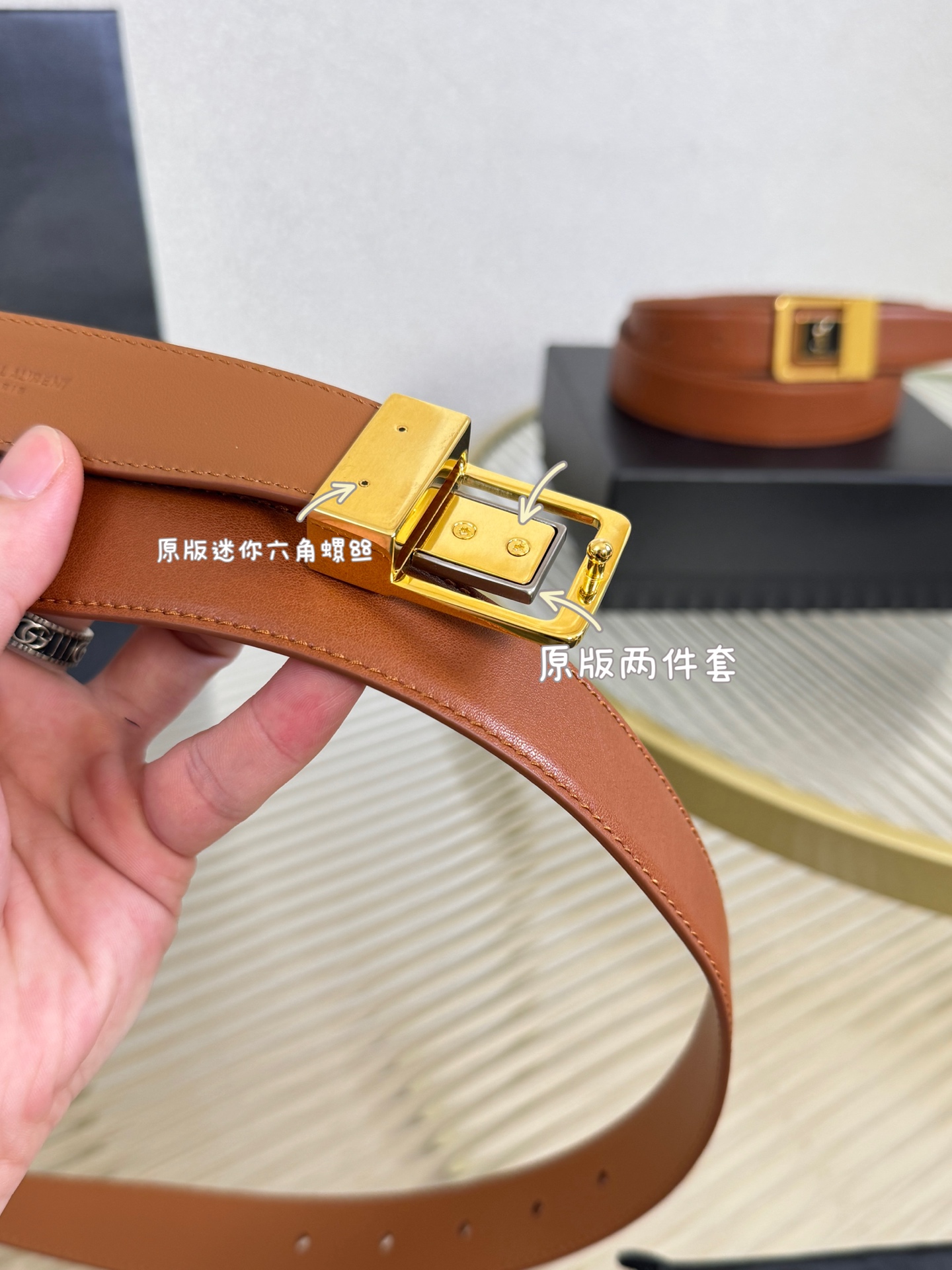 2025 开春秀款Saint Laurent 圣罗兰女士腰带皮带 原厂真金电渡扣头，意大利原厂皮，宽3.