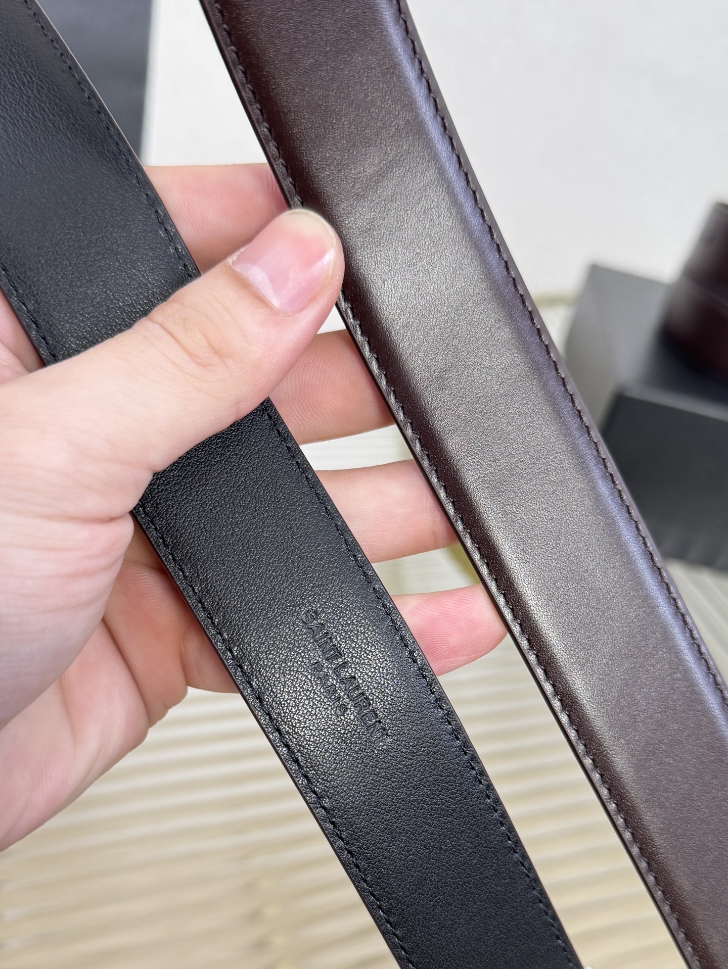 YSL Saint Laurent  Leather Belt