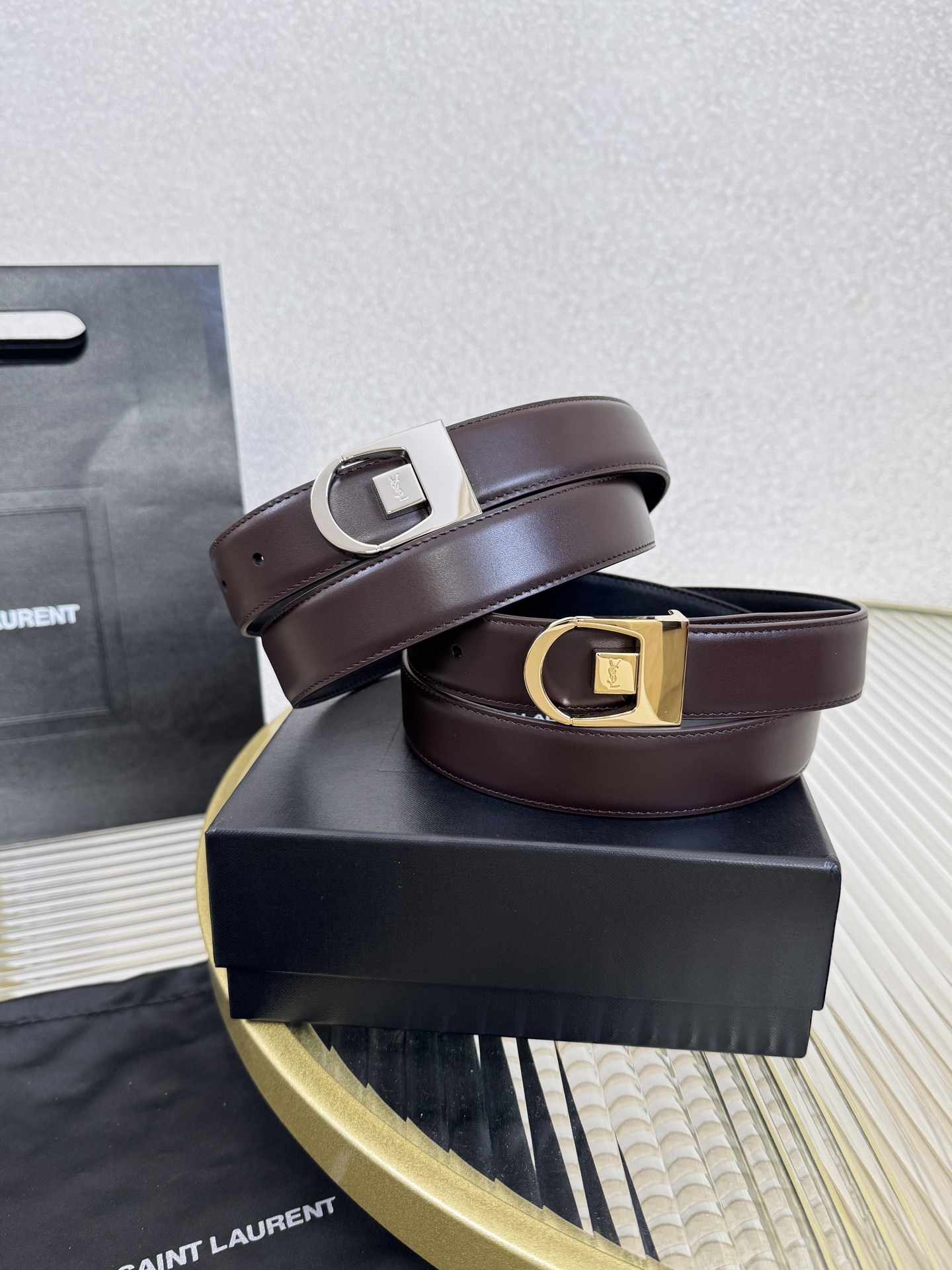 YSL Saint Laurent  Leather Belt