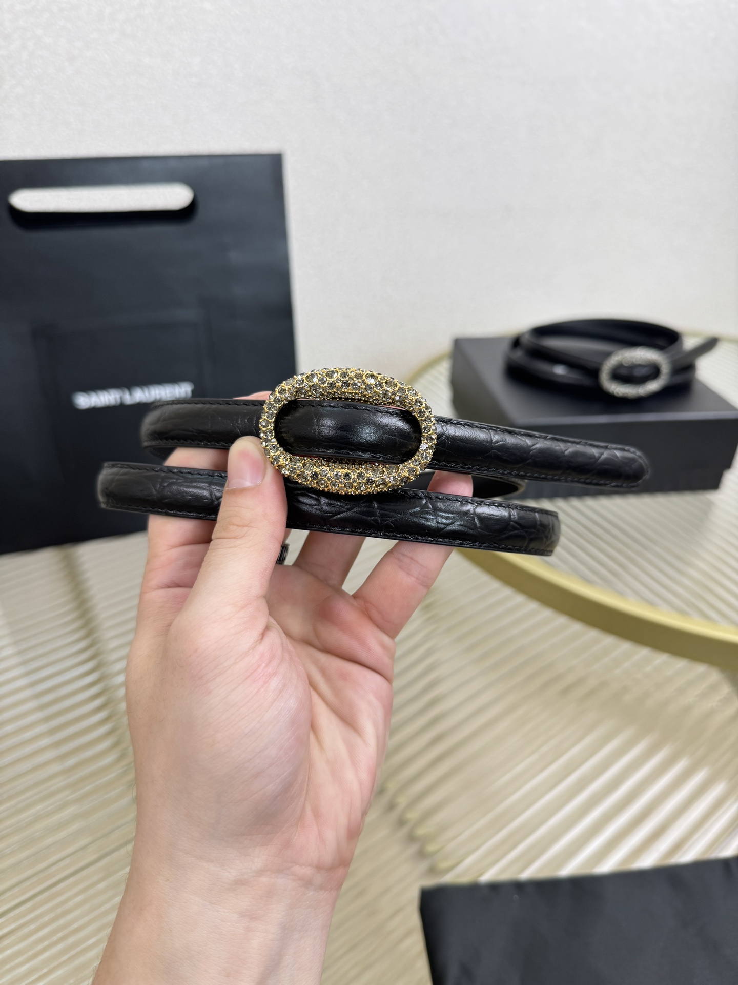2026 开春秀款Saint Laurent 圣罗兰女士腰带皮带 原厂真金电渡扣头，意大利原厂皮，宽1.