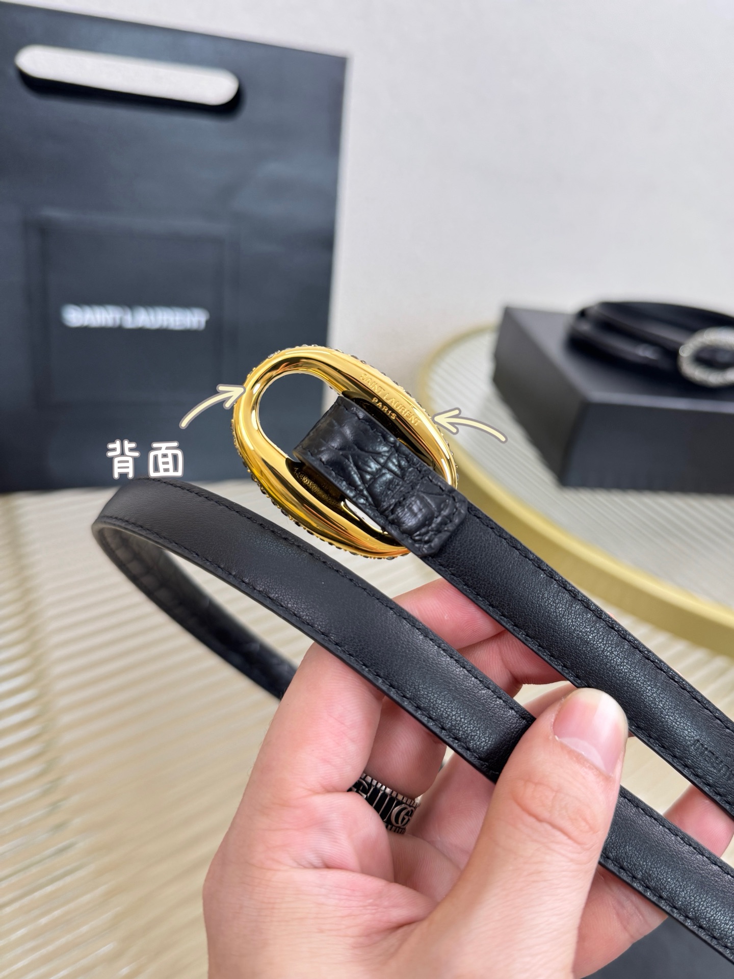 2026 开春秀款Saint Laurent 圣罗兰女士腰带皮带 原厂真金电渡扣头，意大利原厂皮，宽1.