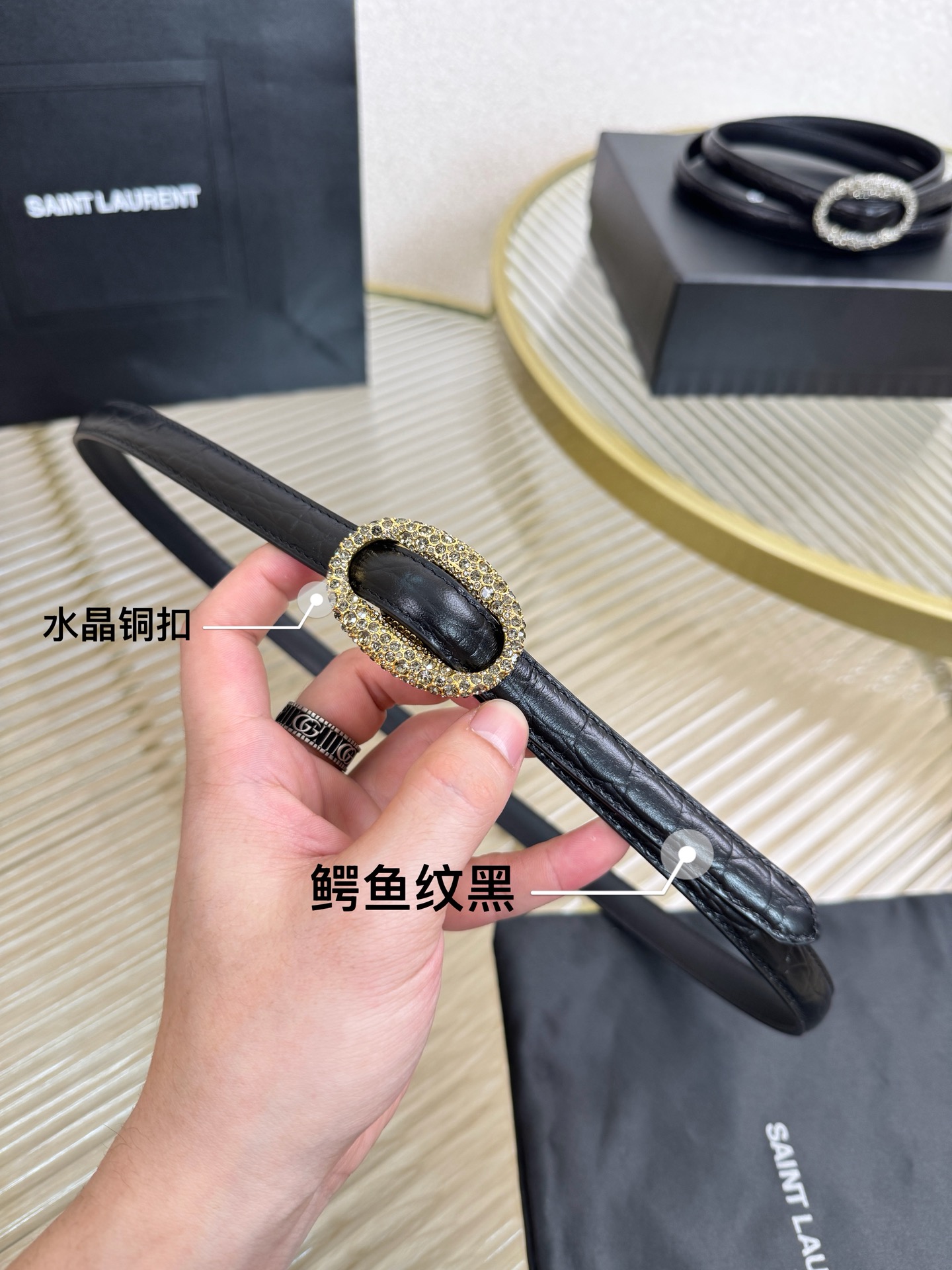 2026 开春秀款Saint Laurent 圣罗兰女士腰带皮带 原厂真金电渡扣头，意大利原厂皮，宽1.