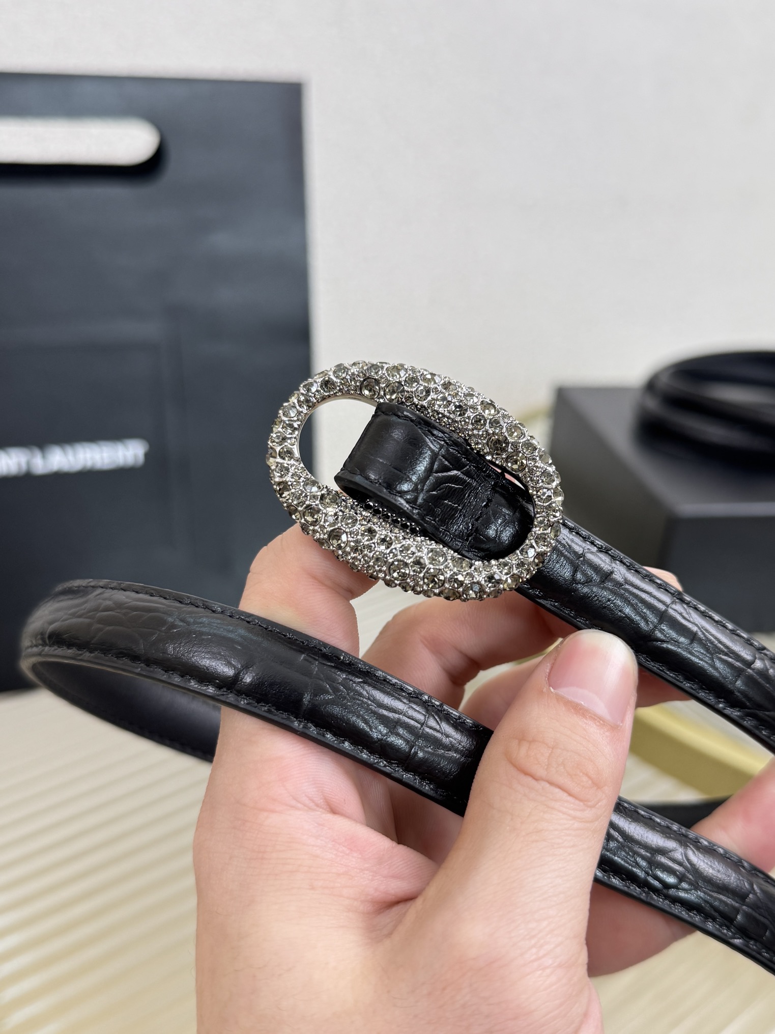 2026 开春秀款Saint Laurent 圣罗兰女士腰带皮带 原厂真金电渡扣头，意大利原厂皮，宽1.