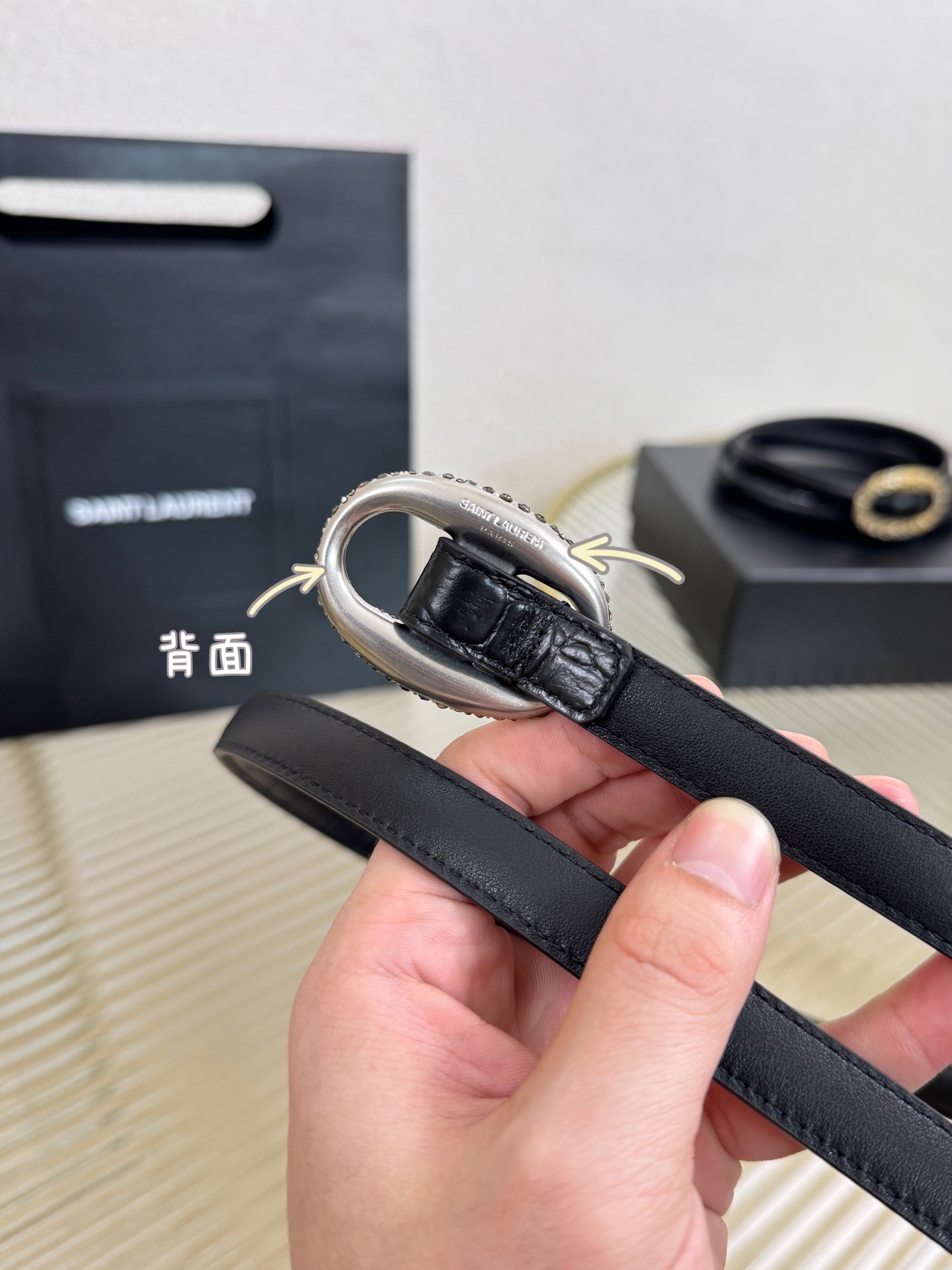 2026 开春秀款Saint Laurent 圣罗兰女士腰带皮带 原厂真金电渡扣头，意大利原厂皮，宽1.