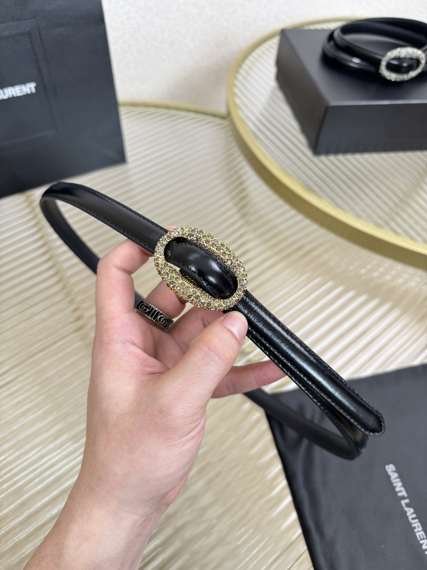 2026 开春秀款Saint Laurent 圣罗兰女士腰带皮带 原厂真金电渡扣头，意大利原厂皮，宽1.