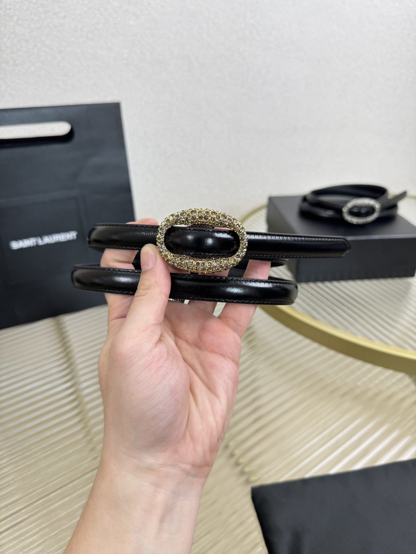 2026 开春秀款Saint Laurent 圣罗兰女士腰带皮带 原厂真金电渡扣头，意大利原厂皮，宽1.