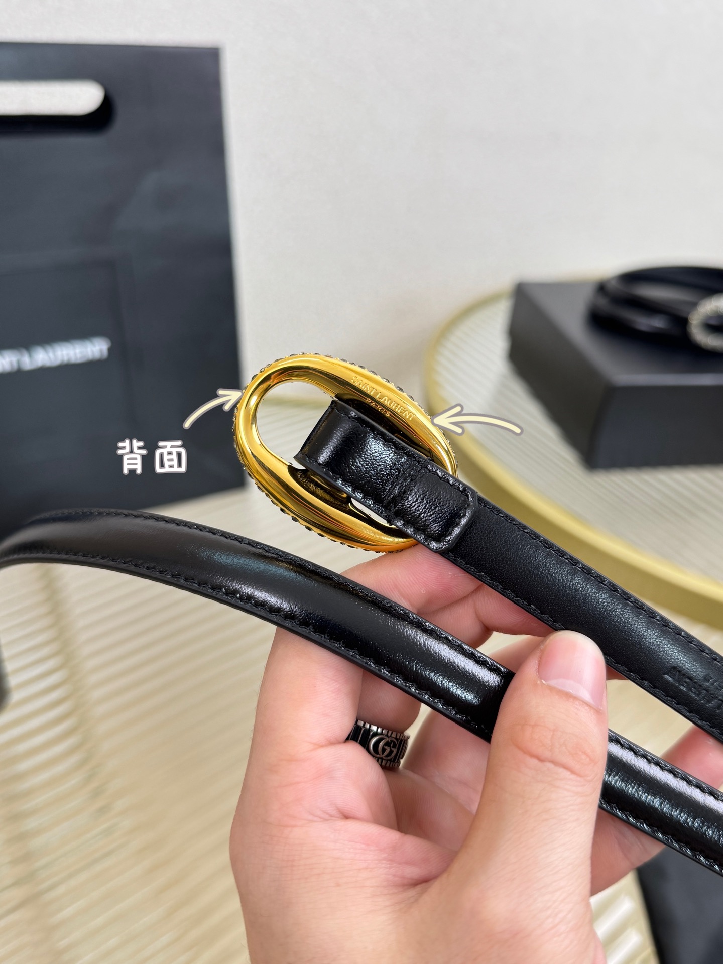 2026 开春秀款Saint Laurent 圣罗兰女士腰带皮带 原厂真金电渡扣头，意大利原厂皮，宽1.