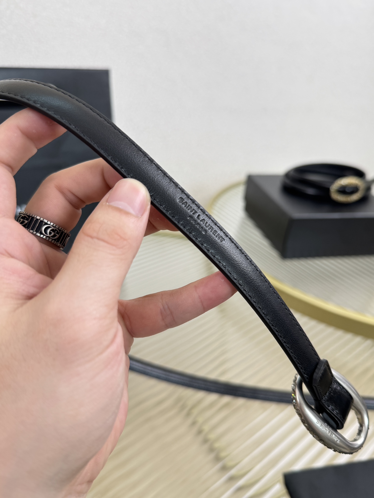 2026 开春秀款Saint Laurent 圣罗兰女士腰带皮带 原厂真金电渡扣头，意大利原厂皮，宽1.