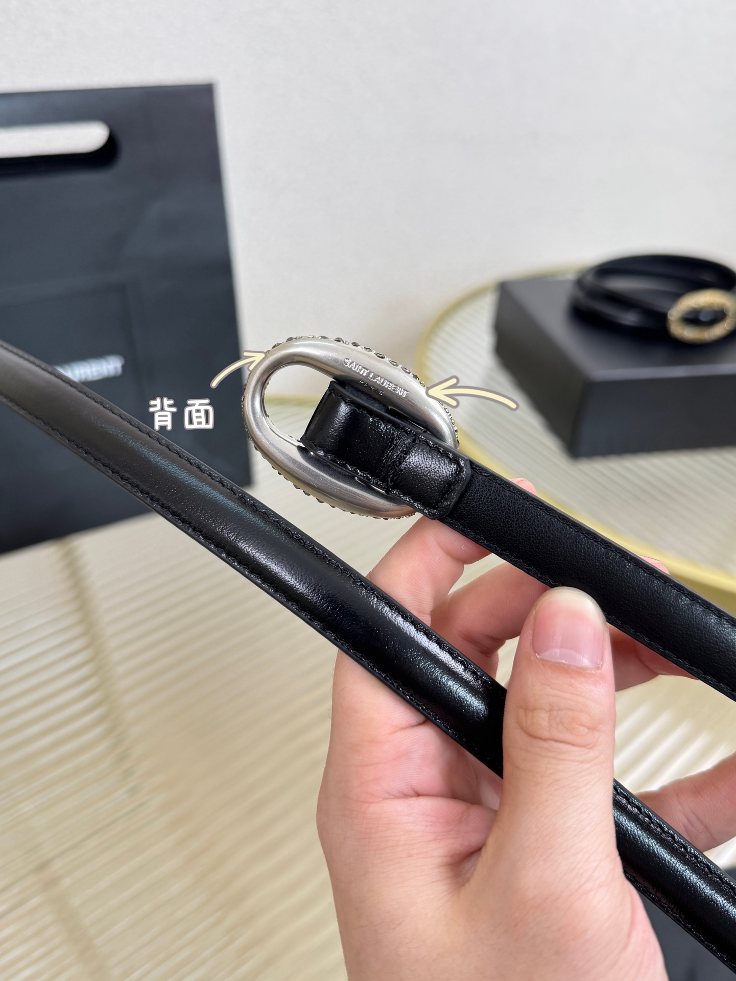 2026 开春秀款Saint Laurent 圣罗兰女士腰带皮带 原厂真金电渡扣头，意大利原厂皮，宽1.