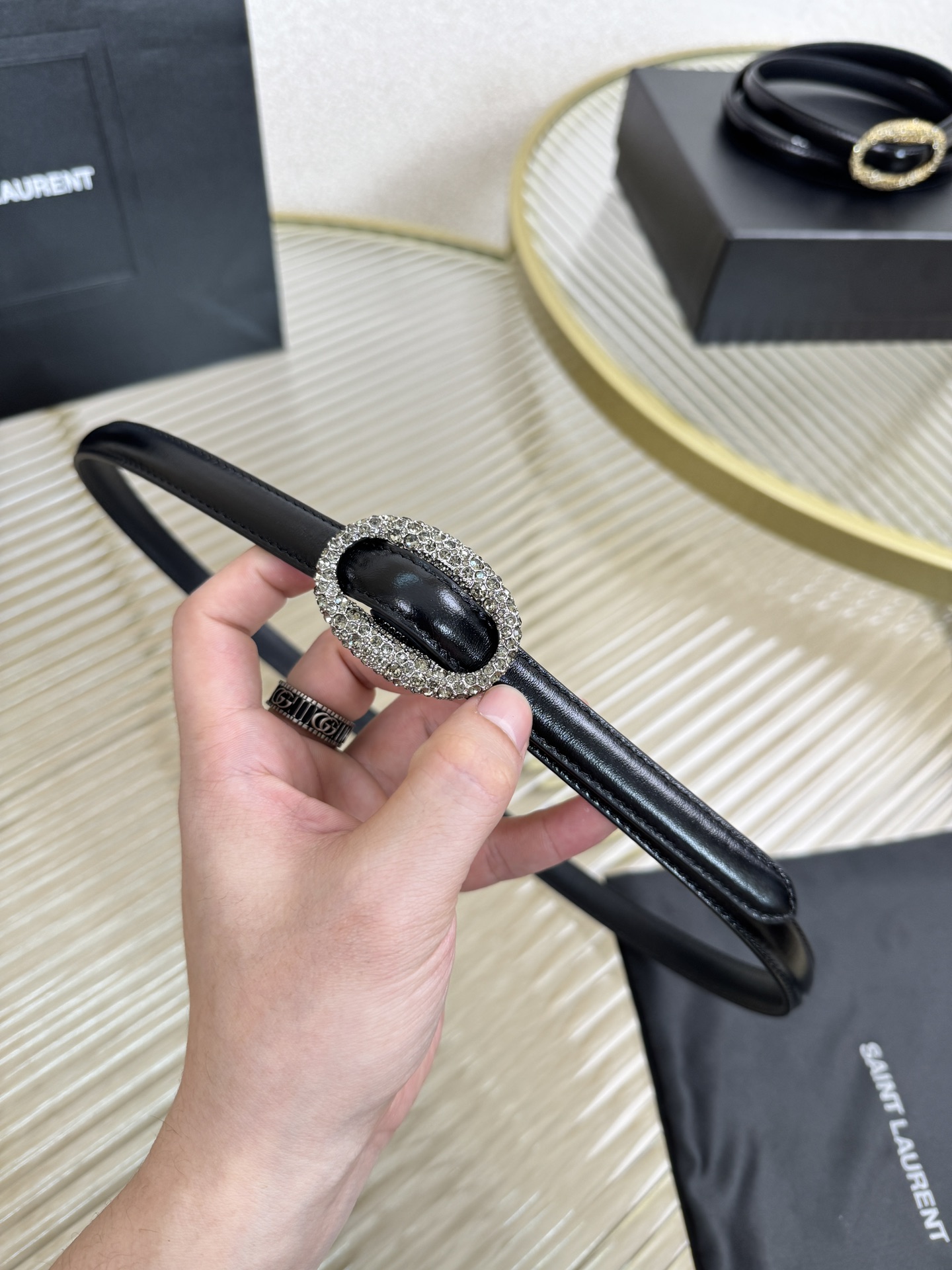 2026 开春秀款Saint Laurent 圣罗兰女士腰带皮带 原厂真金电渡扣头，意大利原厂皮，宽1.