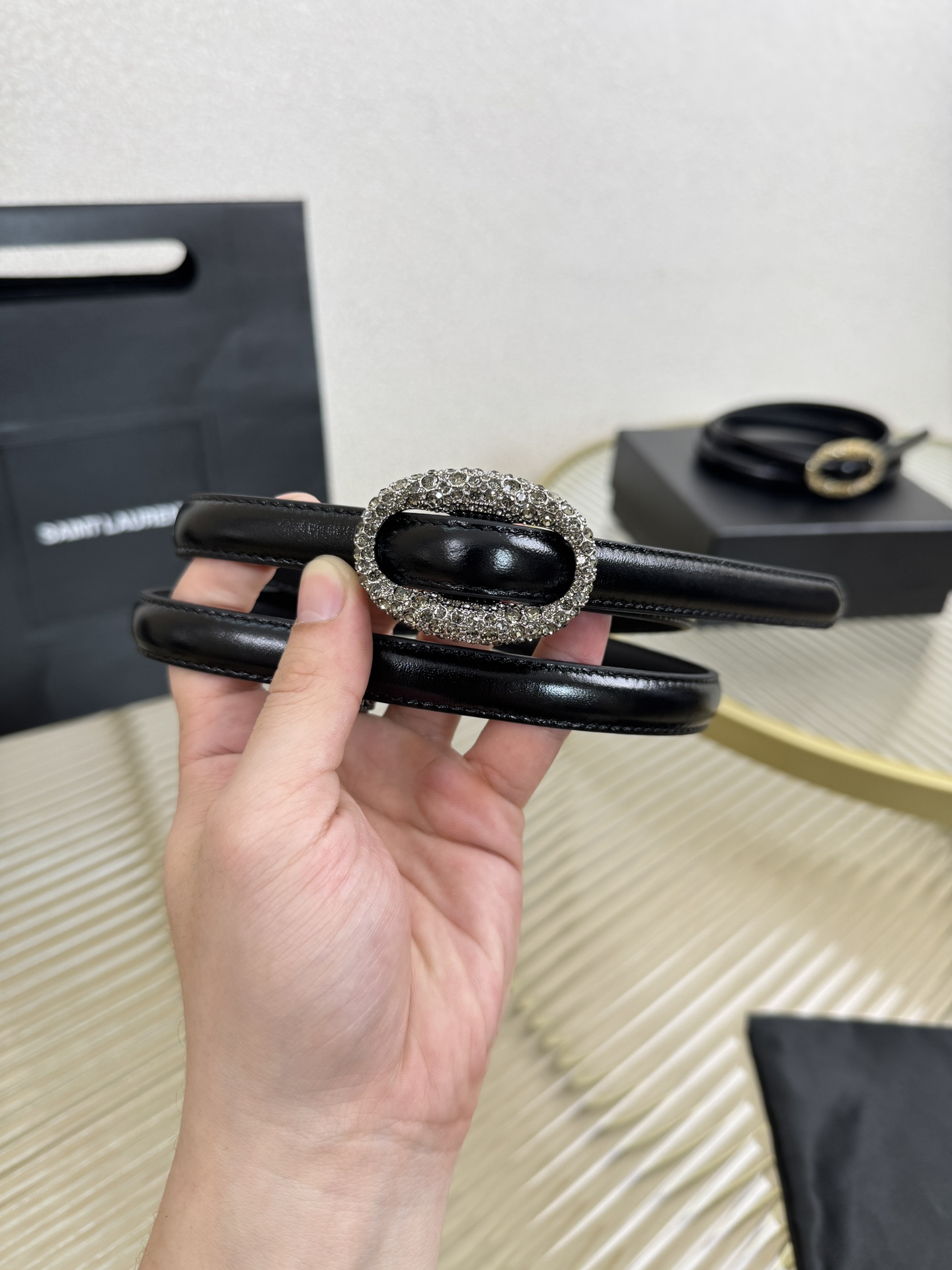 2026 开春秀款Saint Laurent 圣罗兰女士腰带皮带 原厂真金电渡扣头，意大利原厂皮，宽1.