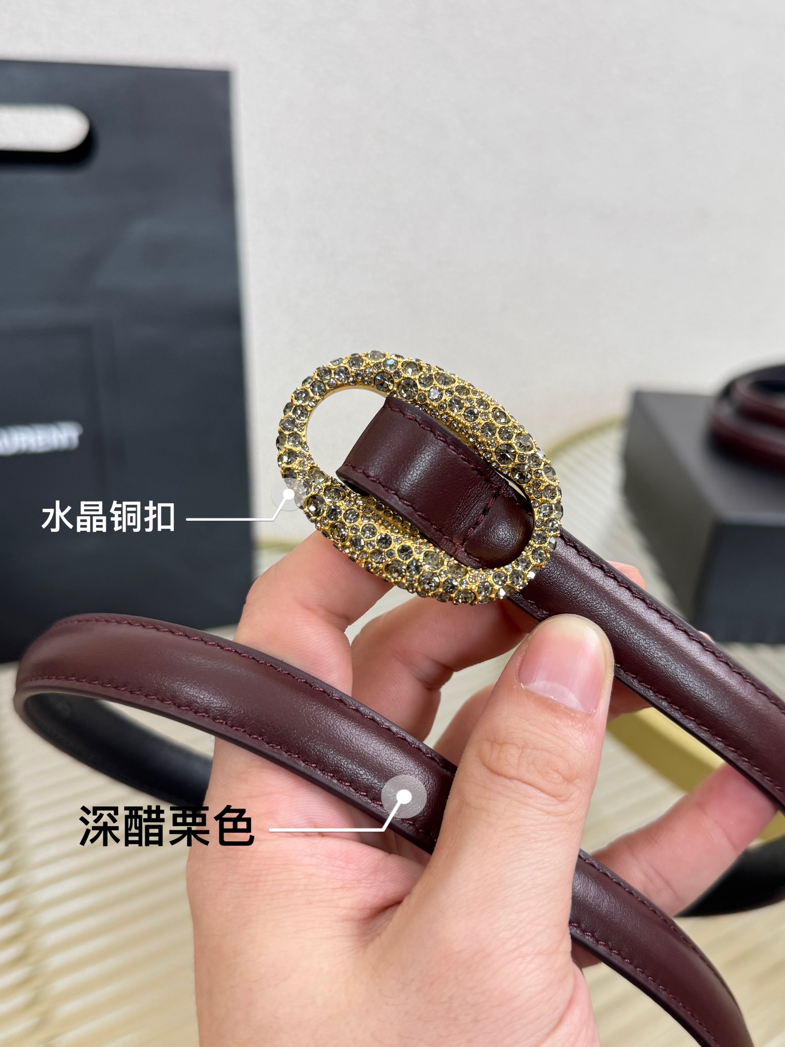 2026 开春秀款Saint Laurent 圣罗兰女士腰带皮带 原厂真金电渡扣头，意大利原厂皮，宽1.