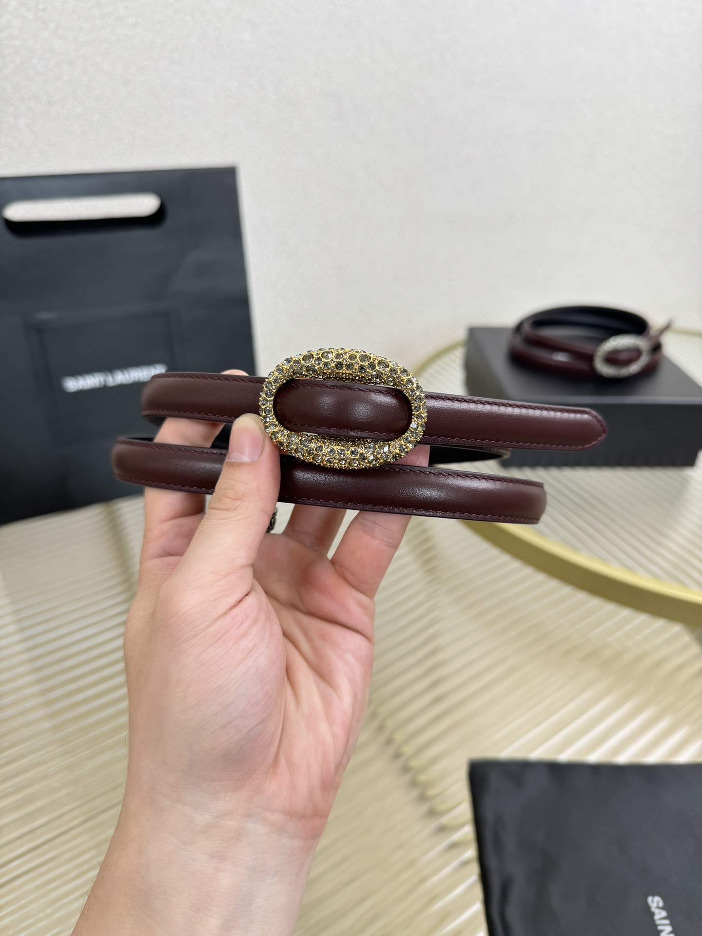 2026 开春秀款Saint Laurent 圣罗兰女士腰带皮带 原厂真金电渡扣头，意大利原厂皮，宽1.