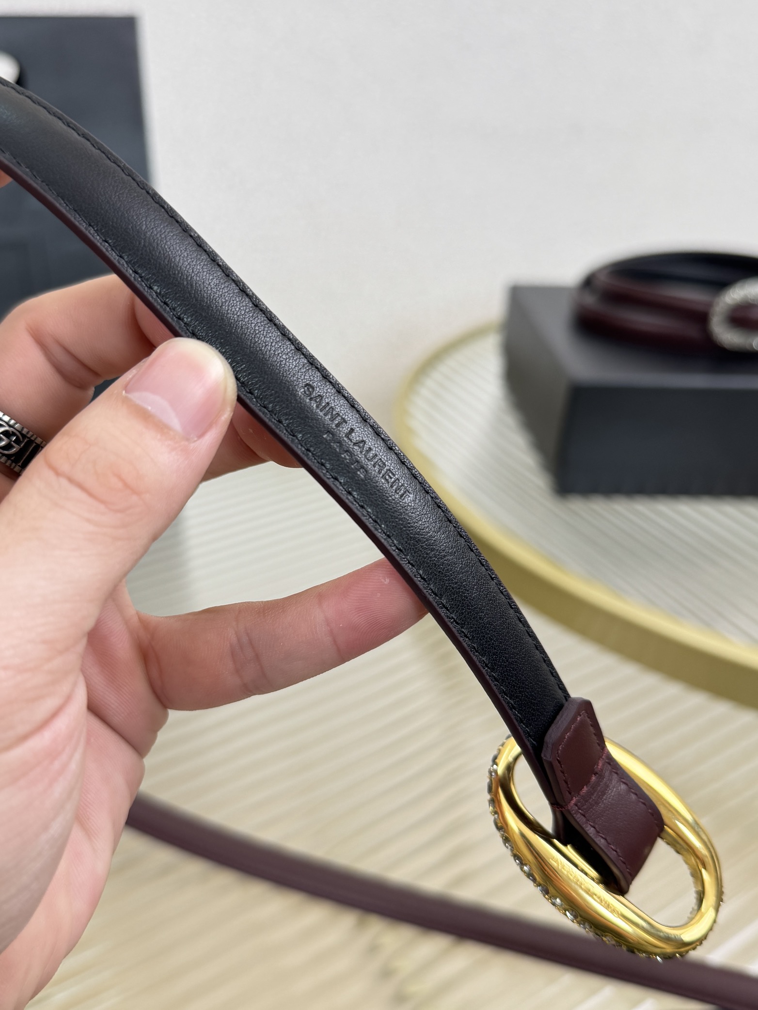 2026 开春秀款Saint Laurent 圣罗兰女士腰带皮带 原厂真金电渡扣头，意大利原厂皮，宽1.