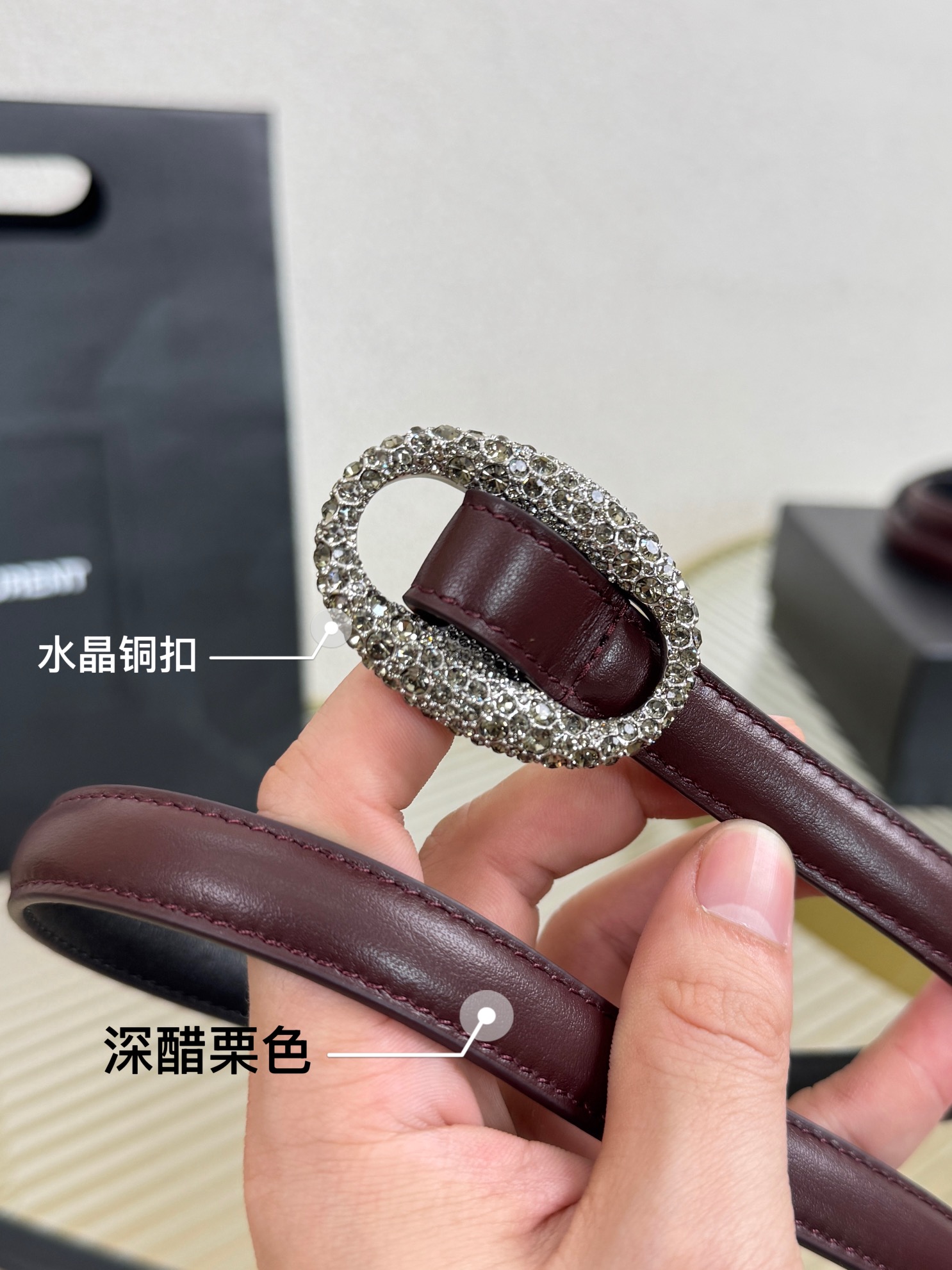 2026 开春秀款Saint Laurent 圣罗兰女士腰带皮带 原厂真金电渡扣头，意大利原厂皮，宽1.