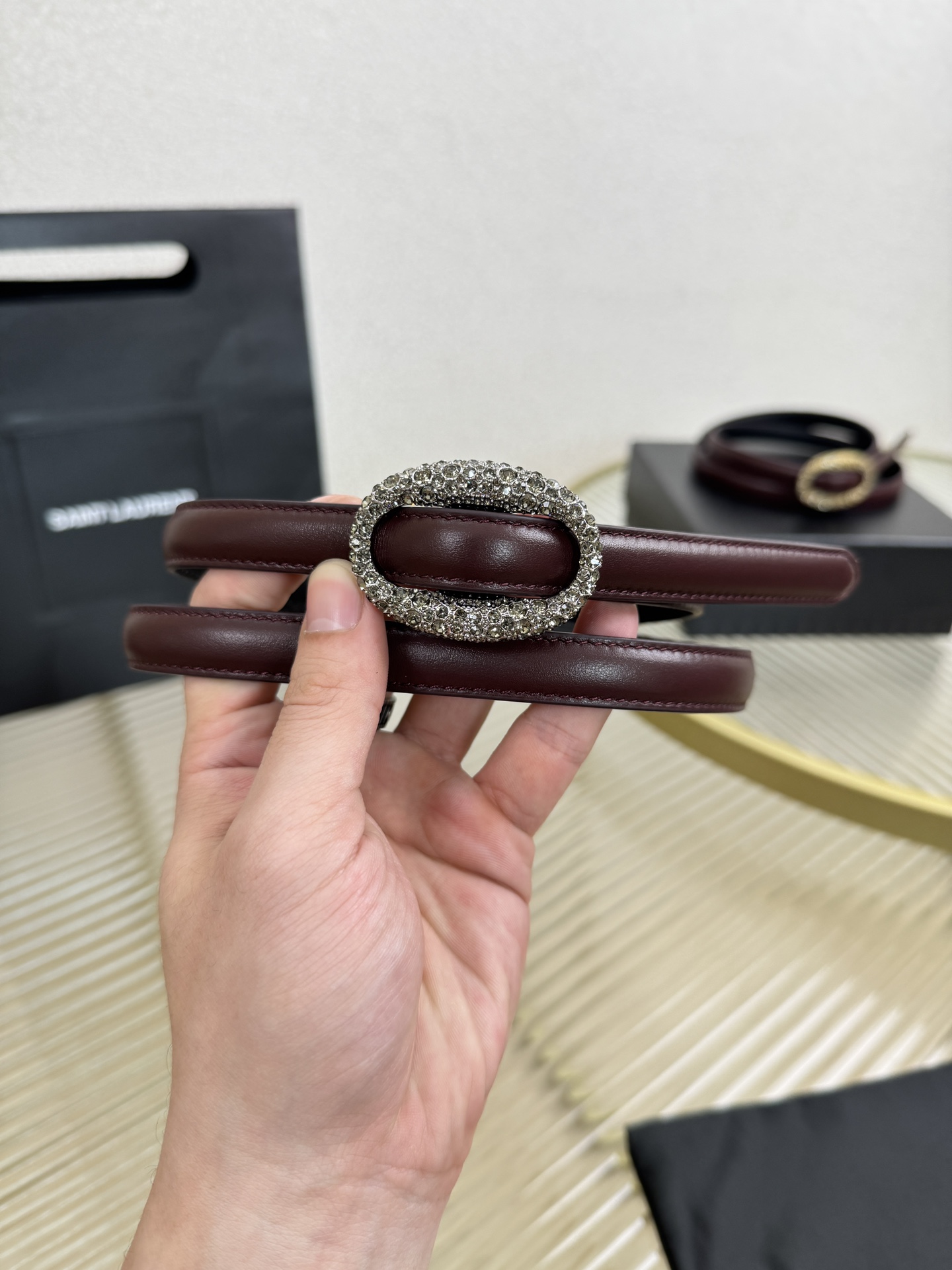 2026 开春秀款Saint Laurent 圣罗兰女士腰带皮带 原厂真金电渡扣头，意大利原厂皮，宽1.