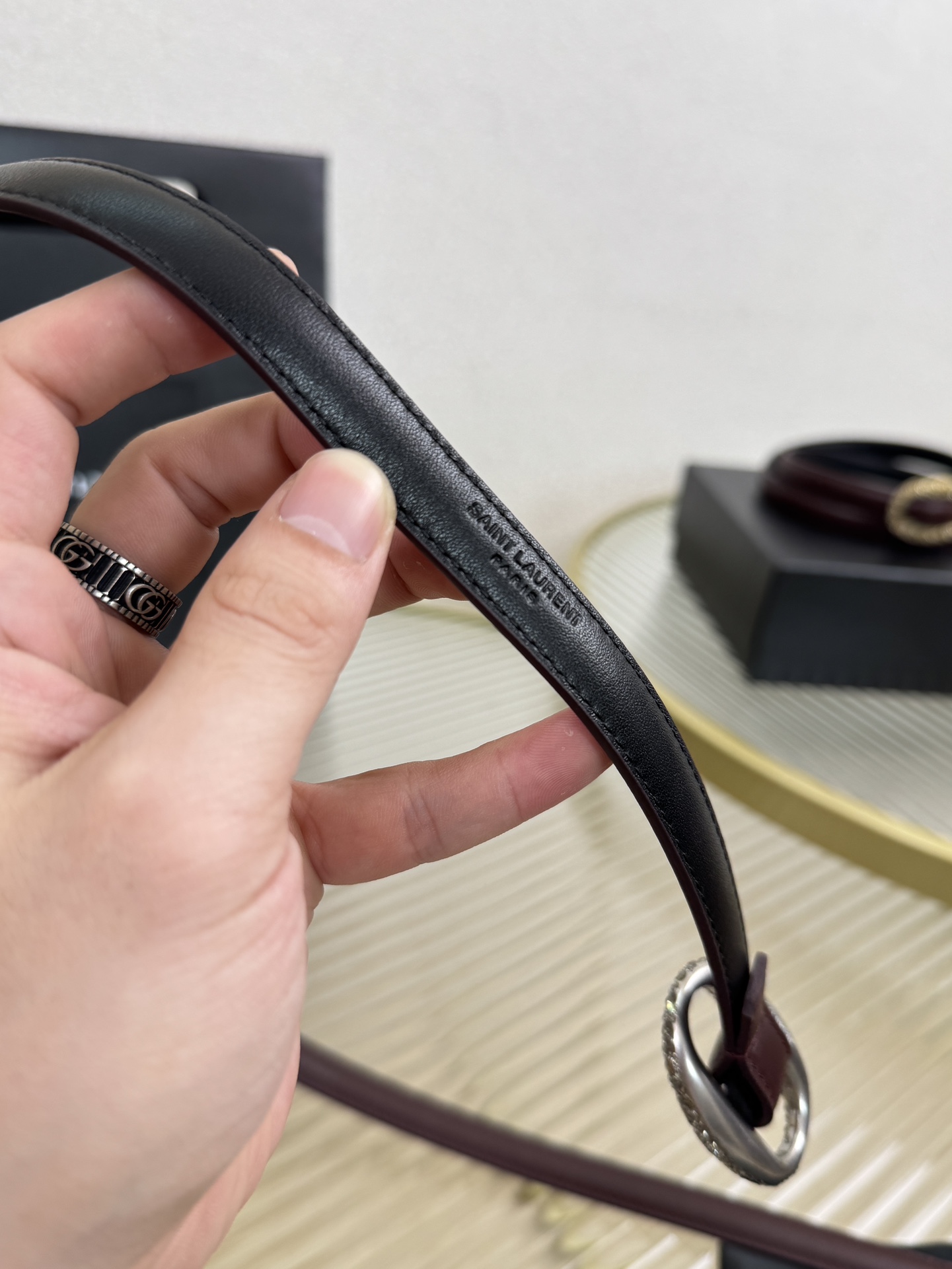 2026 开春秀款Saint Laurent 圣罗兰女士腰带皮带 原厂真金电渡扣头，意大利原厂皮，宽1.