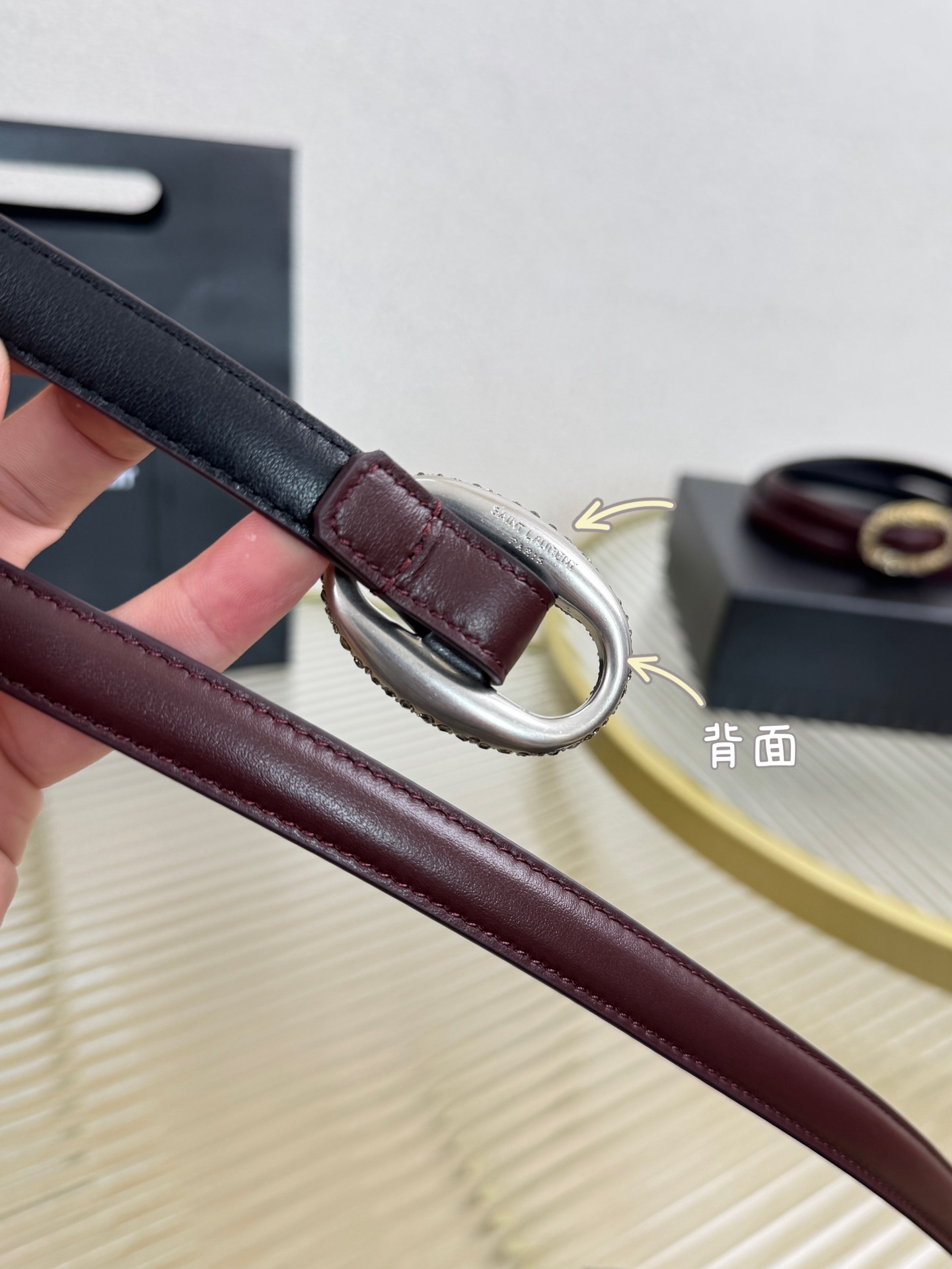 2026 开春秀款Saint Laurent 圣罗兰女士腰带皮带 原厂真金电渡扣头，意大利原厂皮，宽1.