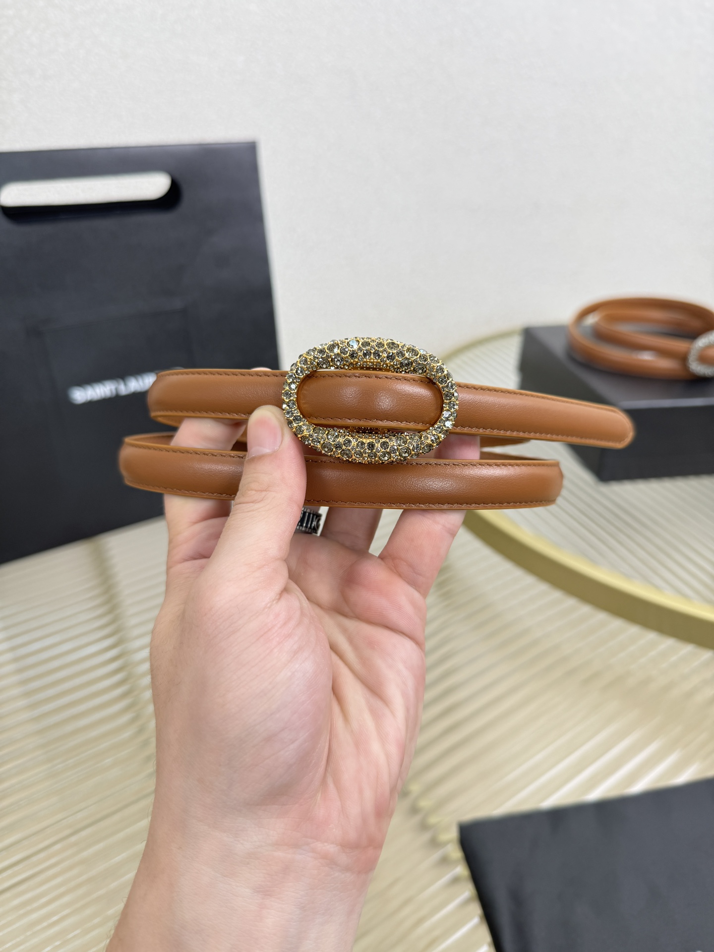 2026 开春秀款Saint Laurent 圣罗兰女士腰带皮带 原厂真金电渡扣头，意大利原厂皮，宽1.