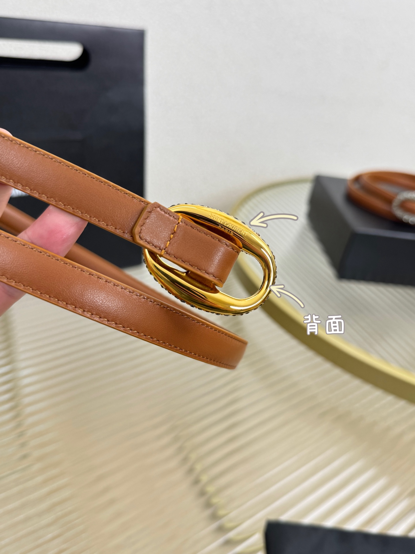 2026 开春秀款Saint Laurent 圣罗兰女士腰带皮带 原厂真金电渡扣头，意大利原厂皮，宽1.