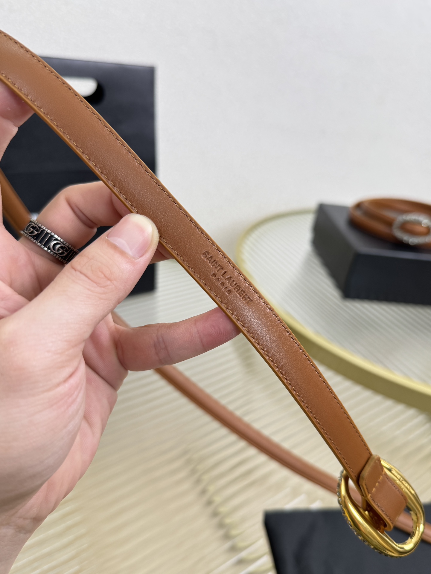 2026 开春秀款Saint Laurent 圣罗兰女士腰带皮带 原厂真金电渡扣头，意大利原厂皮，宽1.