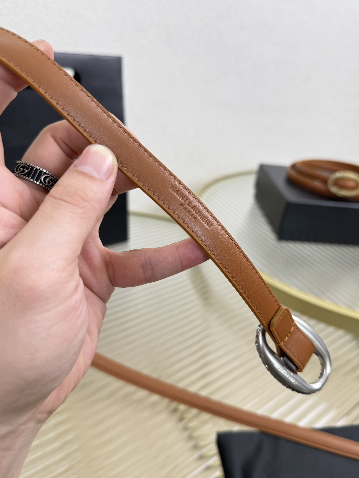 2026 开春秀款Saint Laurent 圣罗兰女士腰带皮带 原厂真金电渡扣头，意大利原厂皮，宽1.