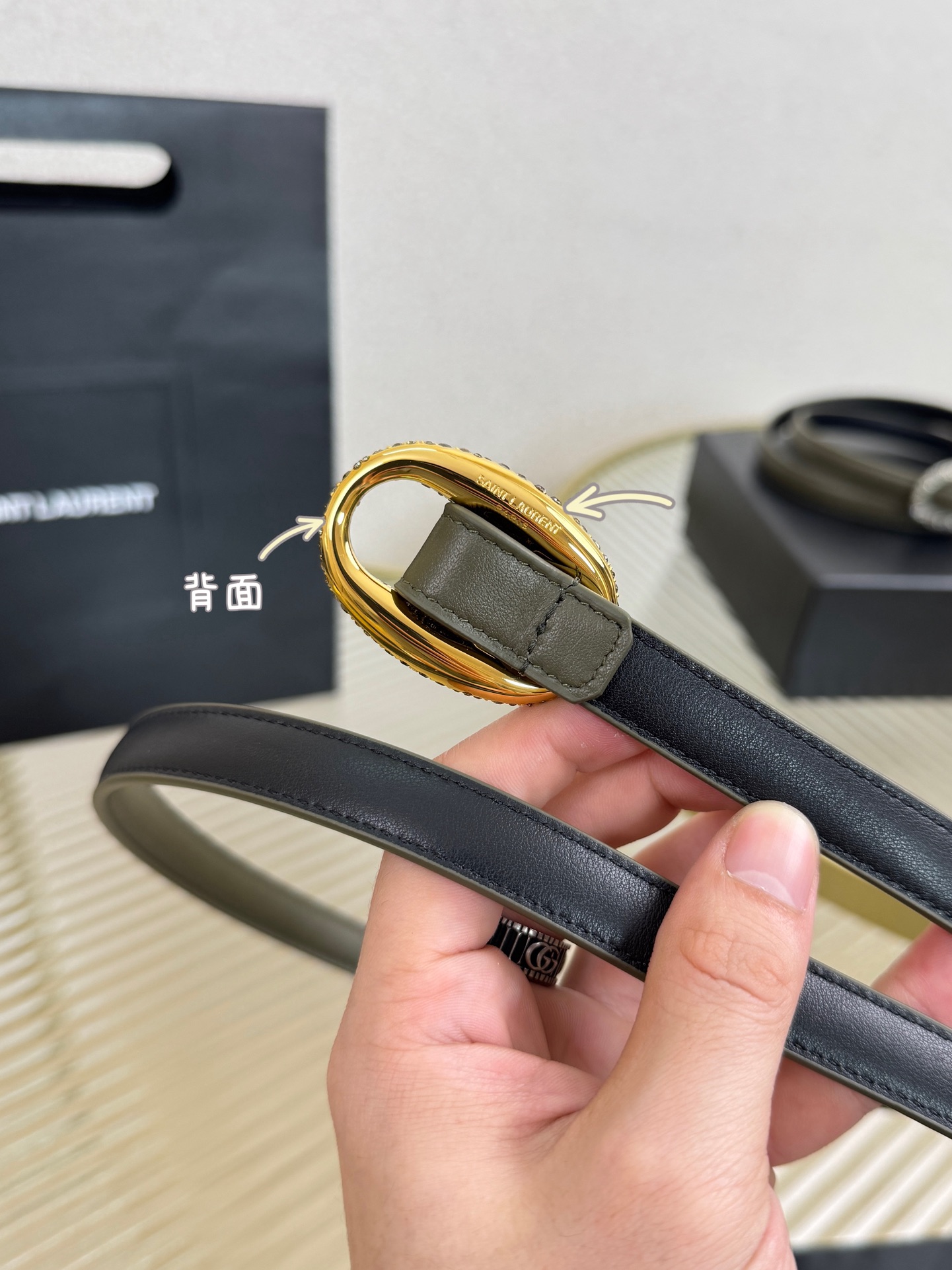 2026 开春秀款Saint Laurent 圣罗兰女士腰带皮带 原厂真金电渡扣头，意大利原厂皮，宽1.