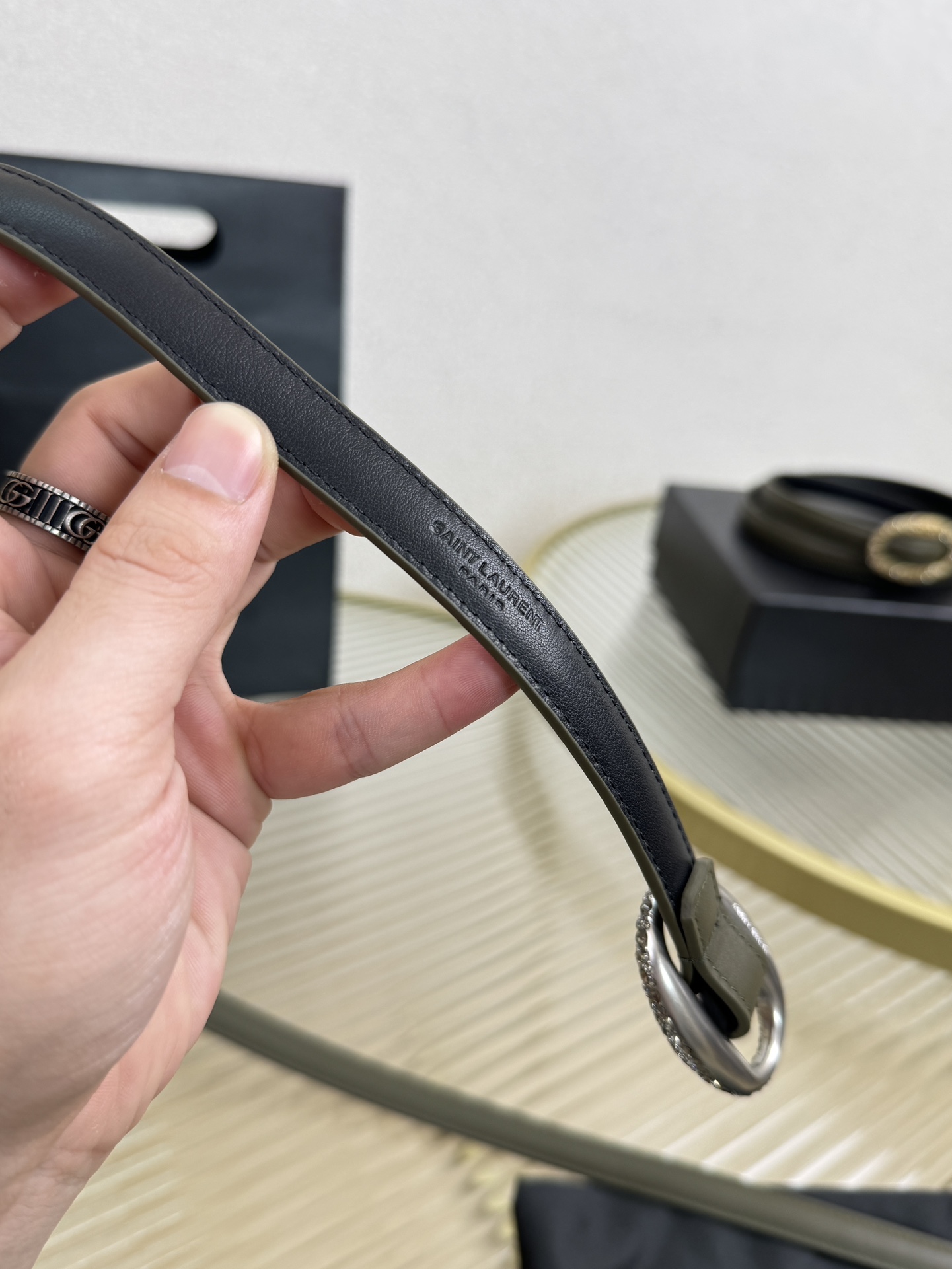 2026 开春秀款Saint Laurent 圣罗兰女士腰带皮带 原厂真金电渡扣头，意大利原厂皮，宽1.