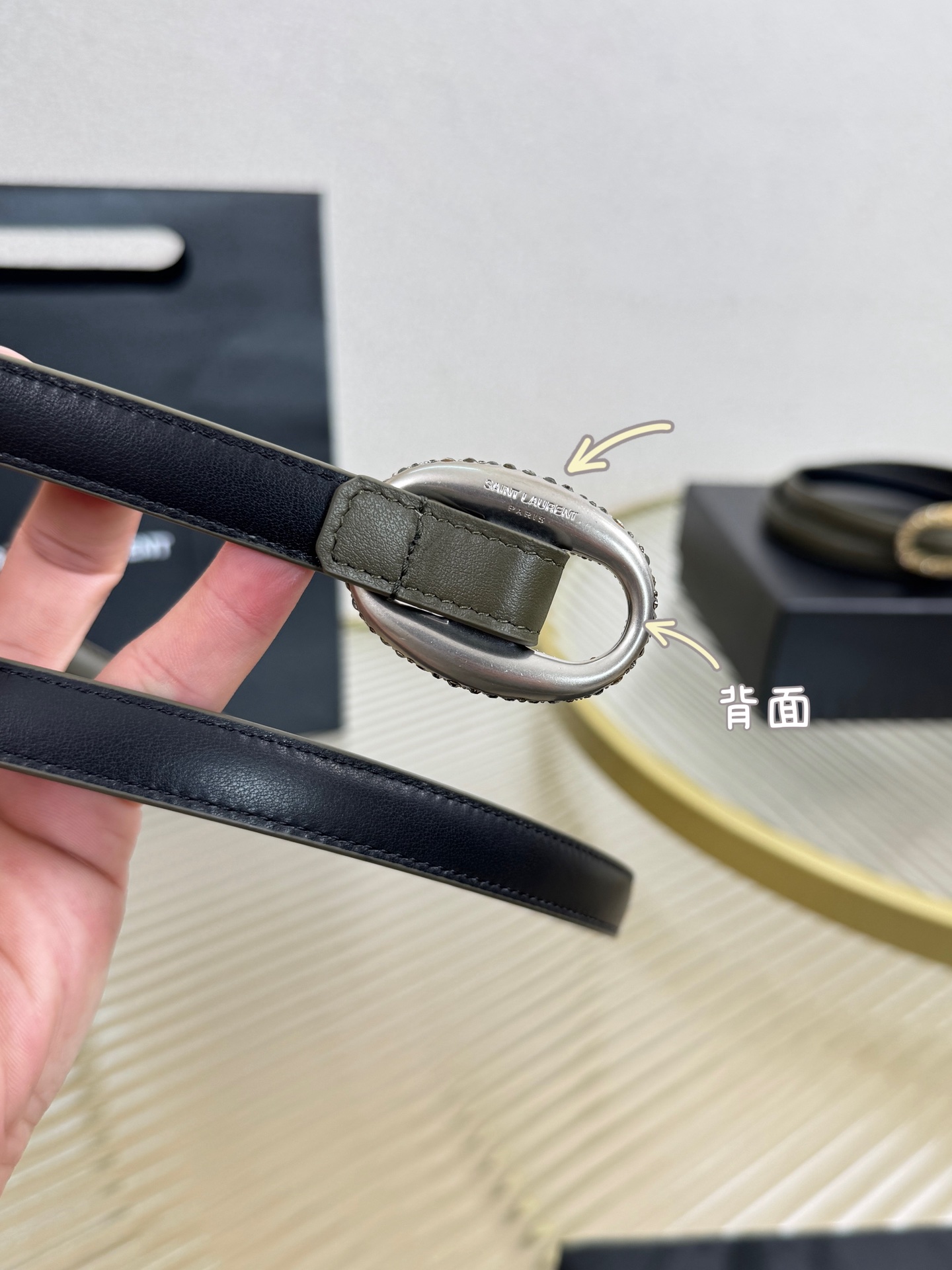 2026 开春秀款Saint Laurent 圣罗兰女士腰带皮带 原厂真金电渡扣头，意大利原厂皮，宽1.