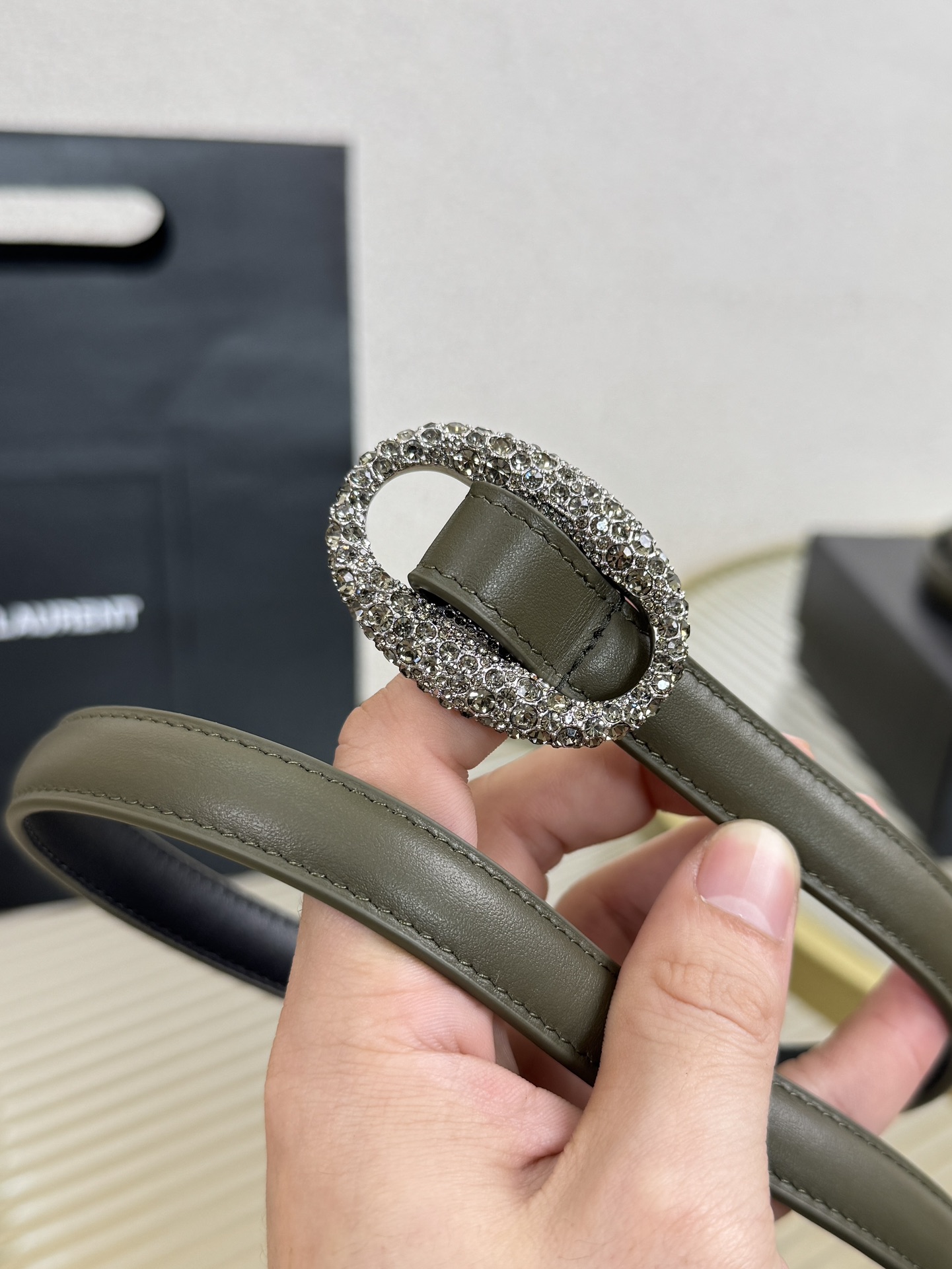 2026 开春秀款Saint Laurent 圣罗兰女士腰带皮带 原厂真金电渡扣头，意大利原厂皮，宽1.