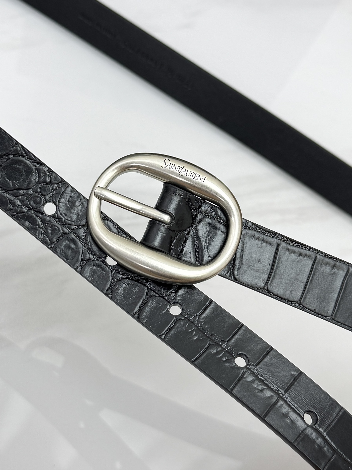 Saint Laurent 圣罗兰女士腰带皮带 原厂真金电渡扣头，意大利原厂皮，宽2.0cm，代购级。