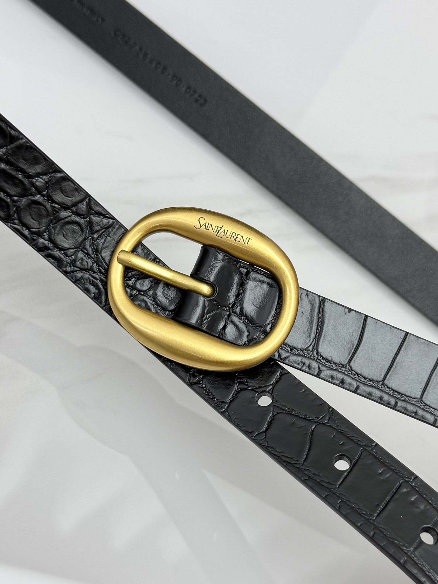 Saint Laurent 圣罗兰女士腰带皮带 原厂真金电渡扣头，意大利原厂皮，宽2.0cm，代购级。