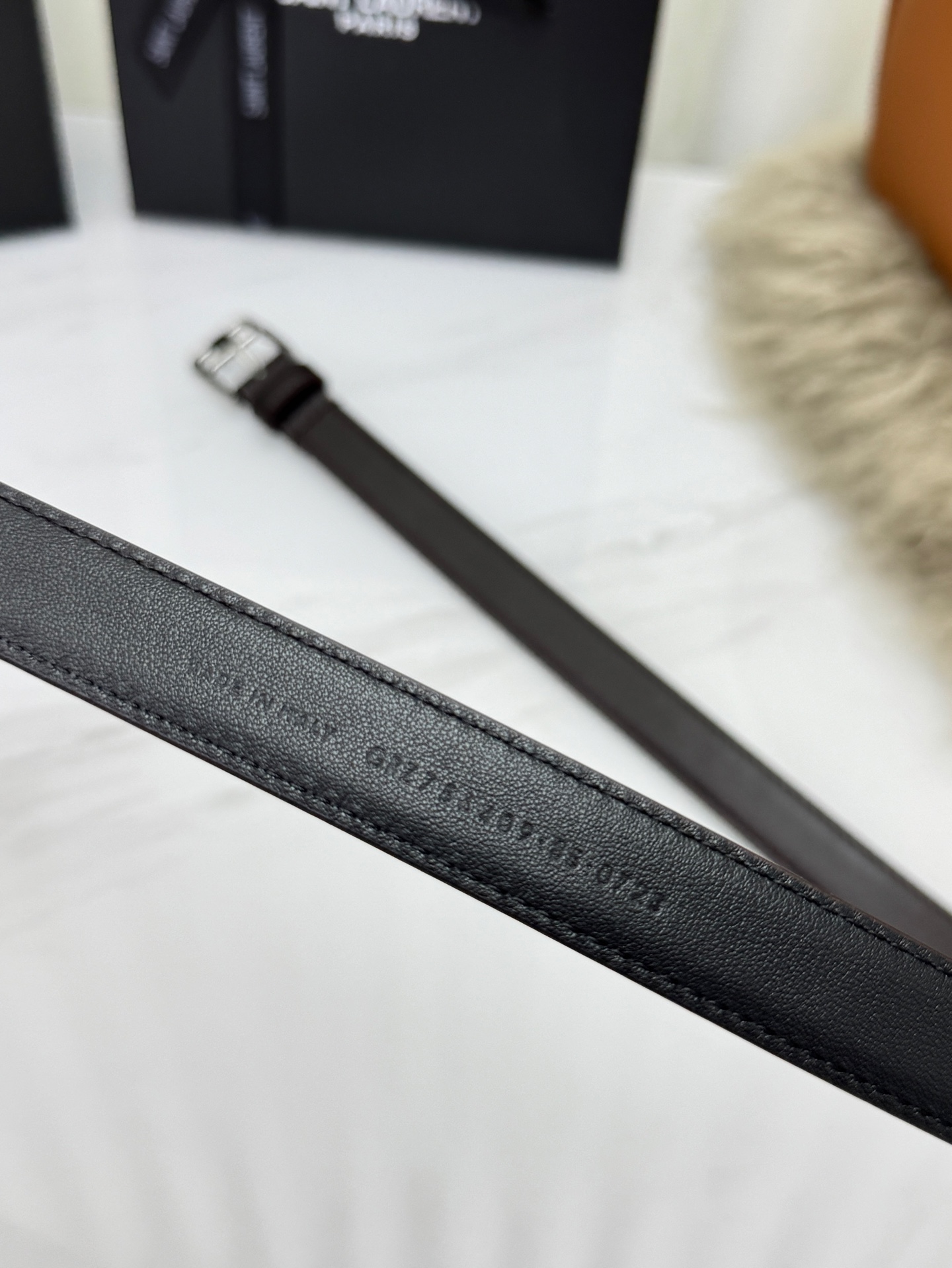 Saint Laurent 圣罗兰女士腰带皮带 原厂真金电渡扣头，意大利原厂皮，宽2.0cm，代购级。