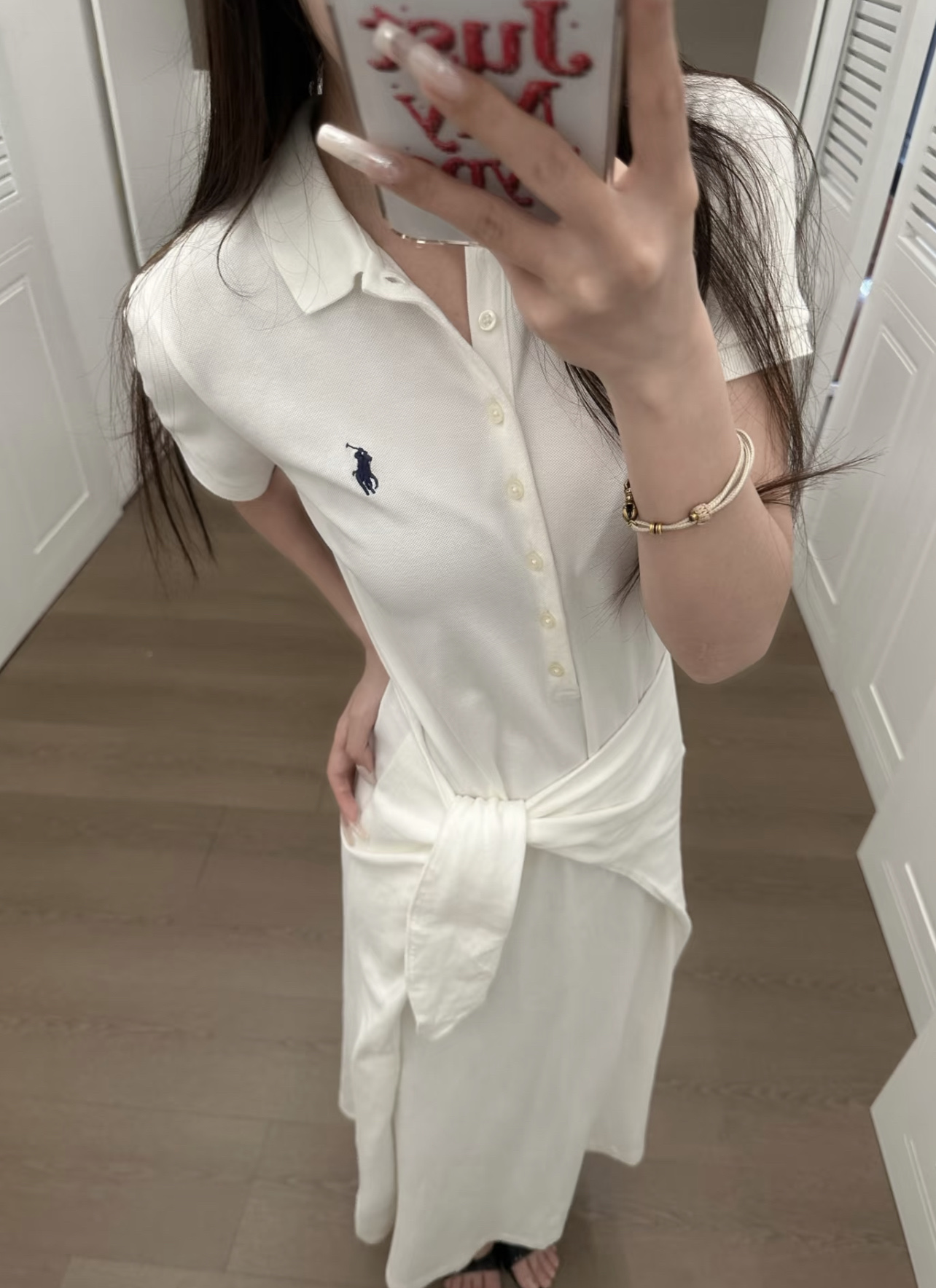 拉夫 36夏季新款 系带Polo连衣裙 经典Polo领+胸前小马刺绣 辨识度超高!腰部绑带设计 轻松收腰