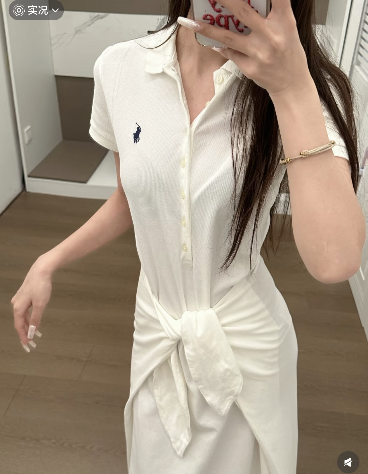 拉夫 36夏季新款 系带Polo连衣裙 经典Polo领+胸前小马刺绣 辨识度超高!腰部绑带设计 轻松收腰