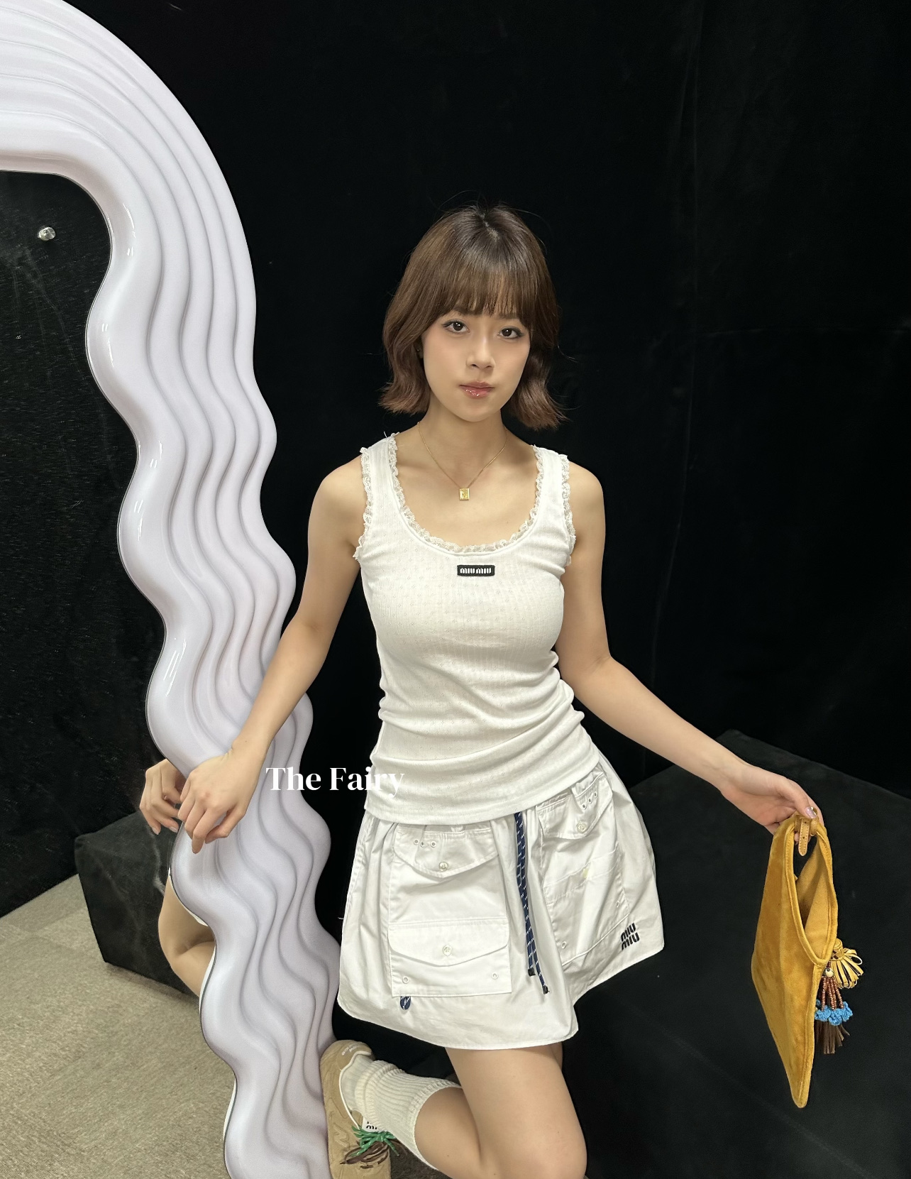 Miu 26夏季新款 蕾丝花边背心 领口袖口蕾丝花边设计 复古又精致 细节满分 可可棕色显白 黄皮也能轻