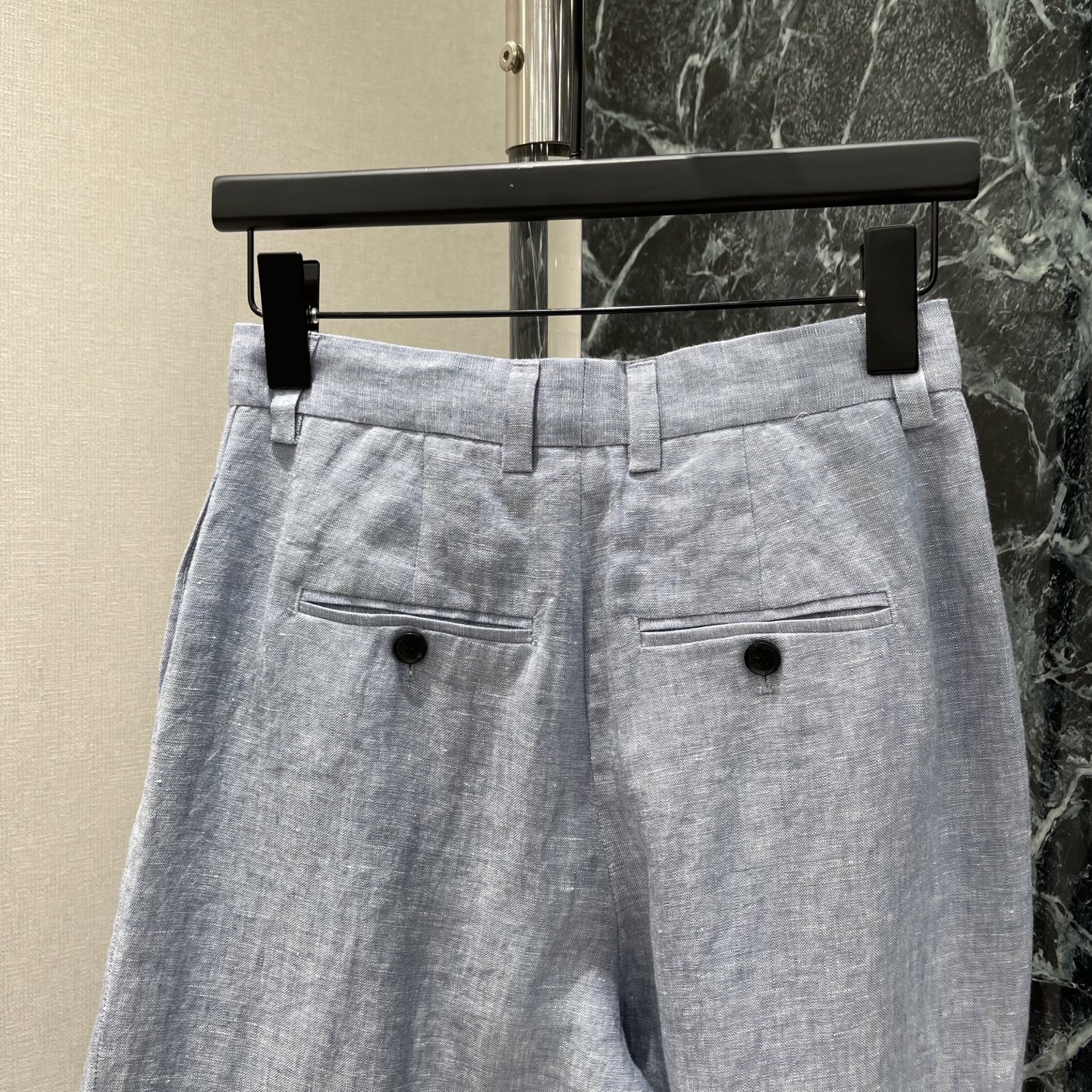 LP夏季新款 亚麻直筒休闲裤 高筒直筒设计 修饰腿型 显瘦又显高 浅蓝色百搭 通勤 休闲 度假都能轻松驾