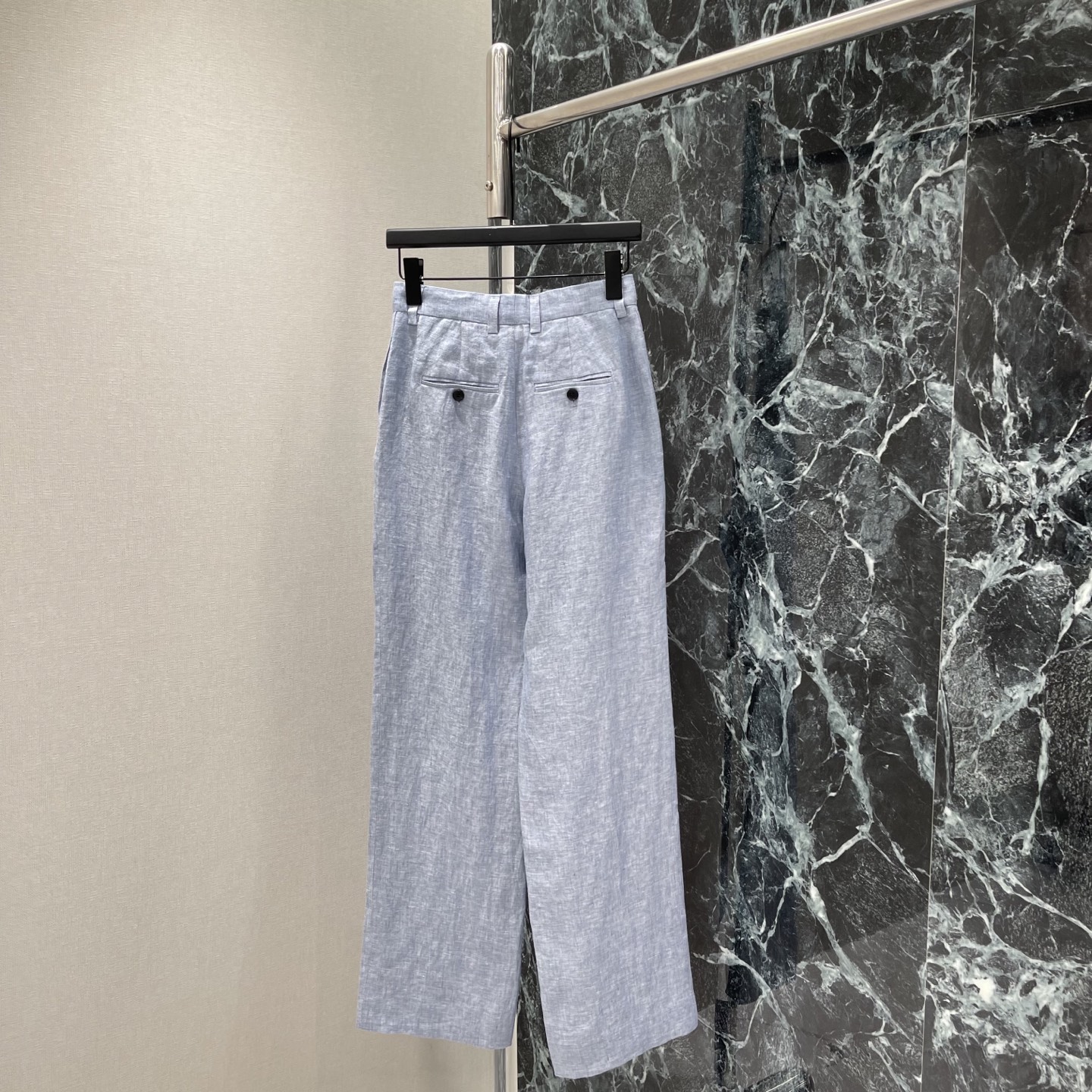 LP夏季新款 亚麻直筒休闲裤 高筒直筒设计 修饰腿型 显瘦又显高 浅蓝色百搭 通勤 休闲 度假都能轻松驾