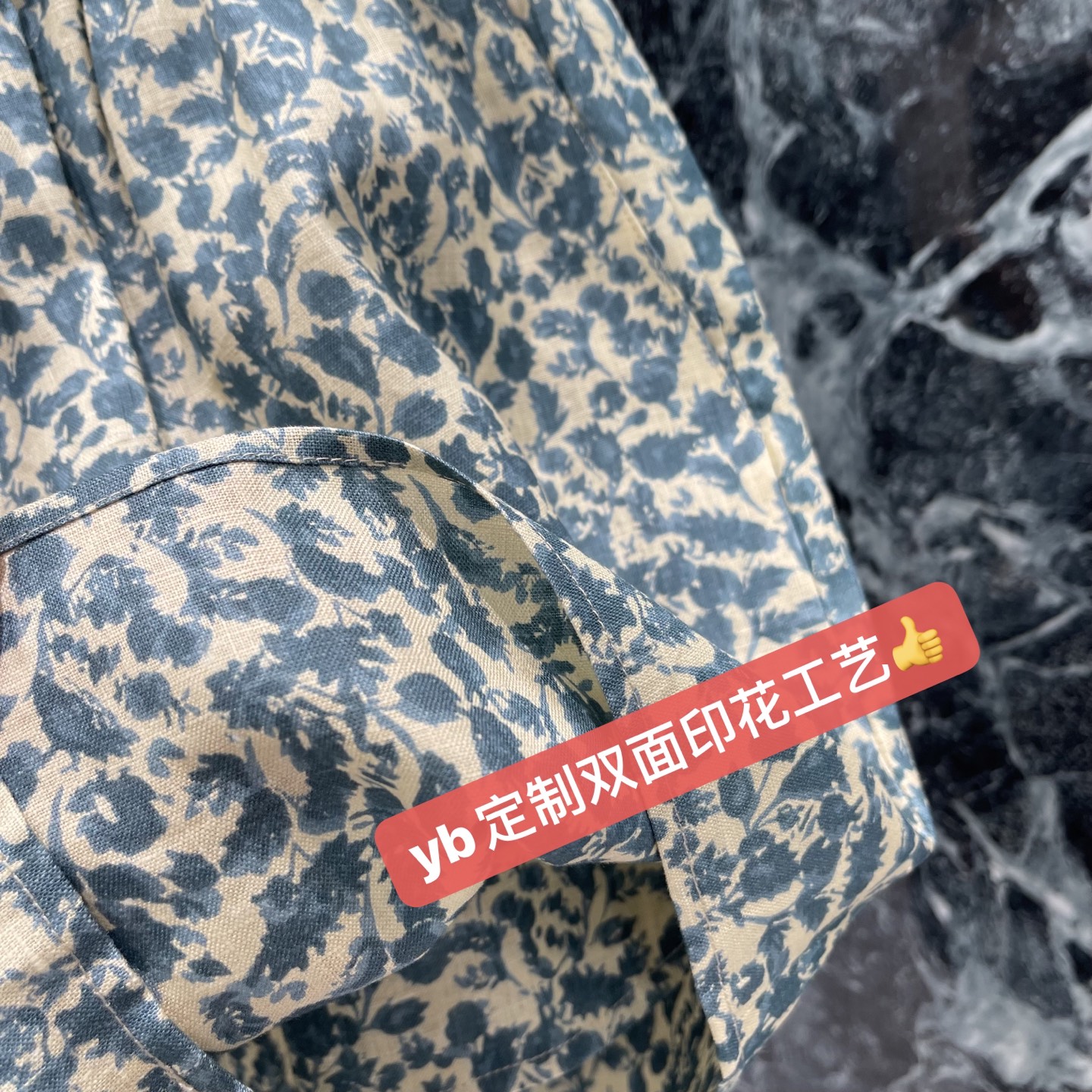 lp🌟 26夏季新款 碎花亚麻短裤 水墨蓝碎花设计 清新自然 度假感满满 松紧腰+宽松版型 活动自如 日